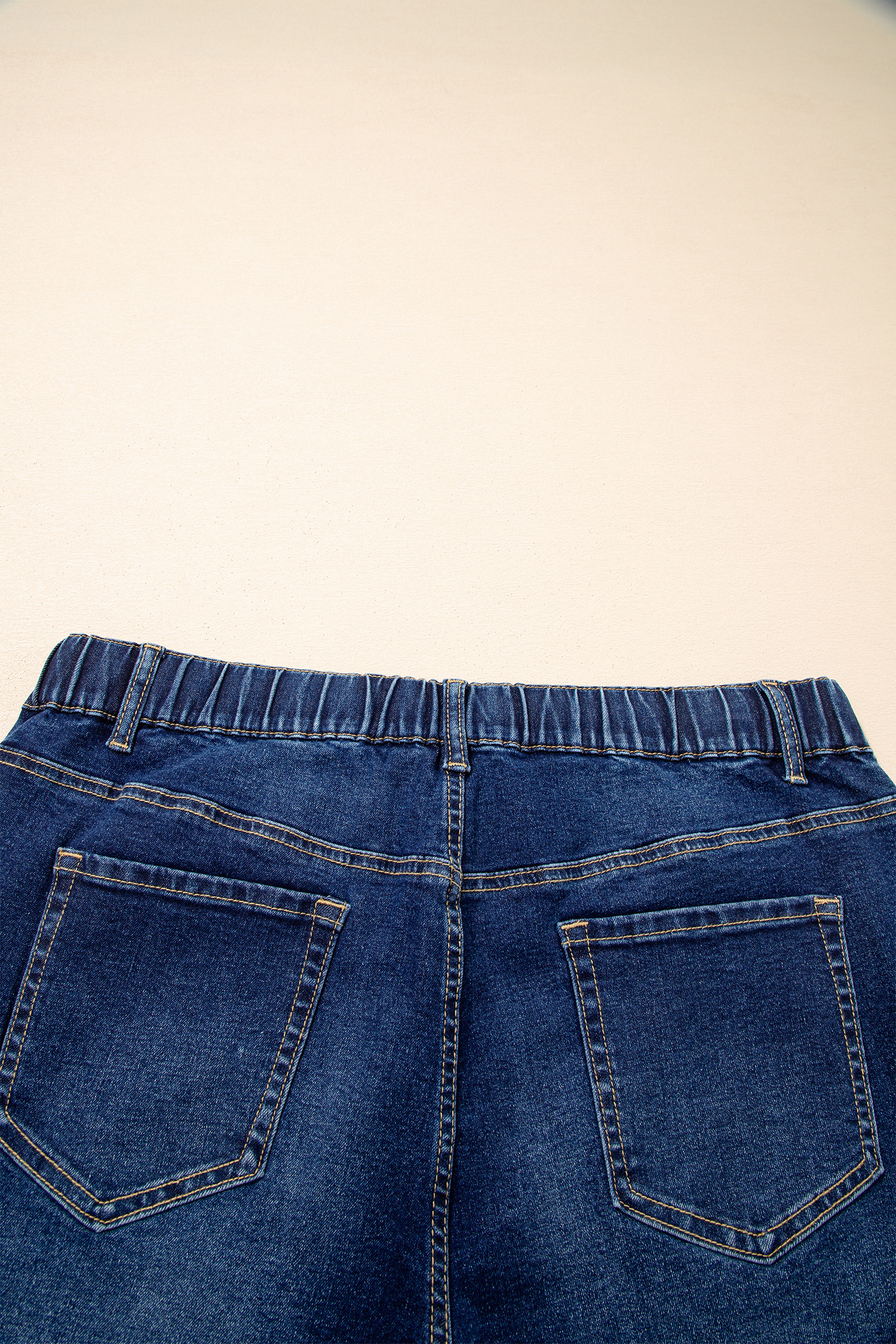 Blue Acid Wash Contrast Lace-up Plus Size Jeans