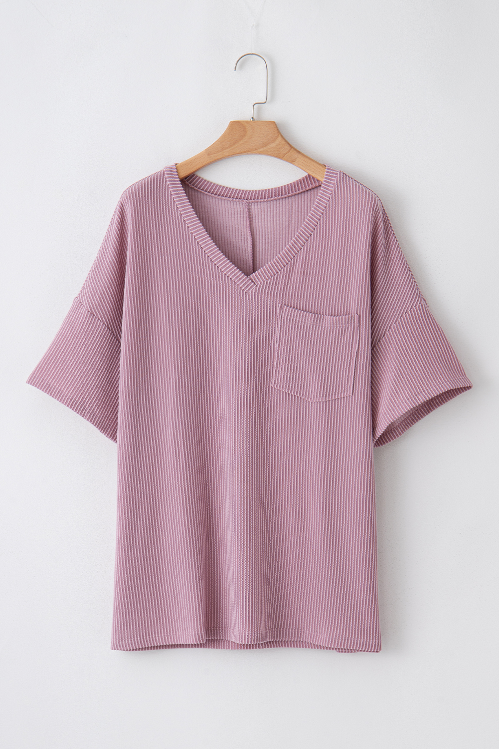 Valerian Textured V-Neck Dropped Shoulder Plus T-Shirt