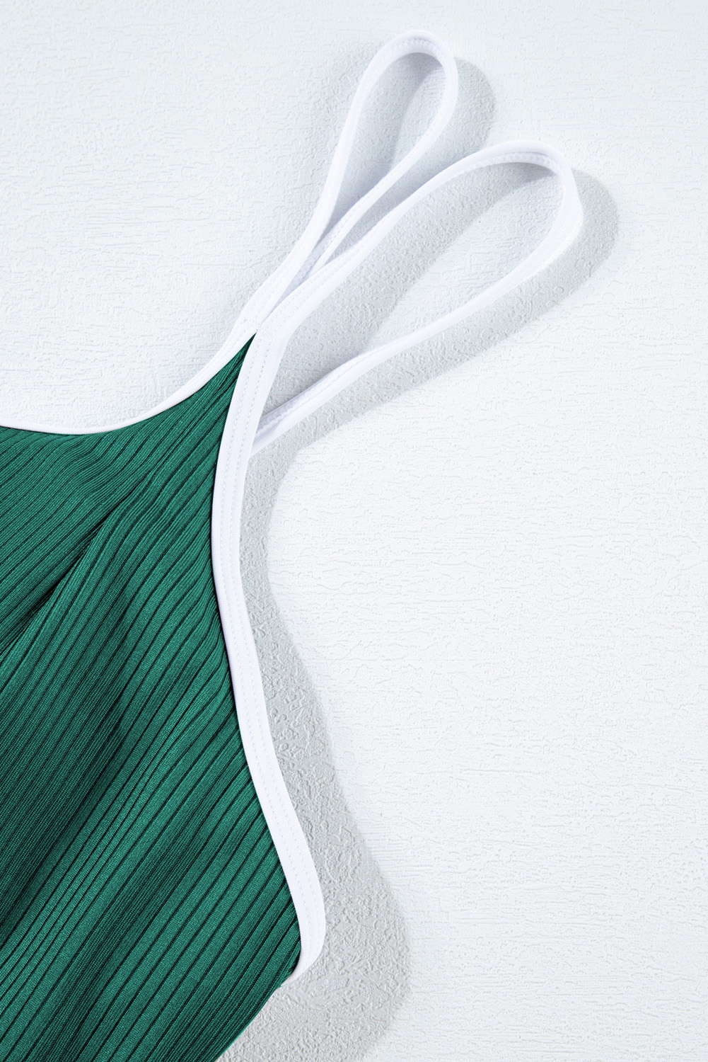 Skobeloff Plus Size Ribbed Contrast Trim Adjustable Straps 2pcs Swimsuit