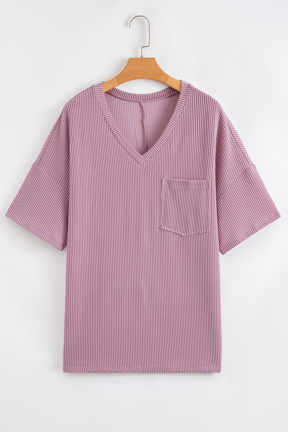 Valerian Textured V-Neck Dropped Shoulder Plus T-Shirt