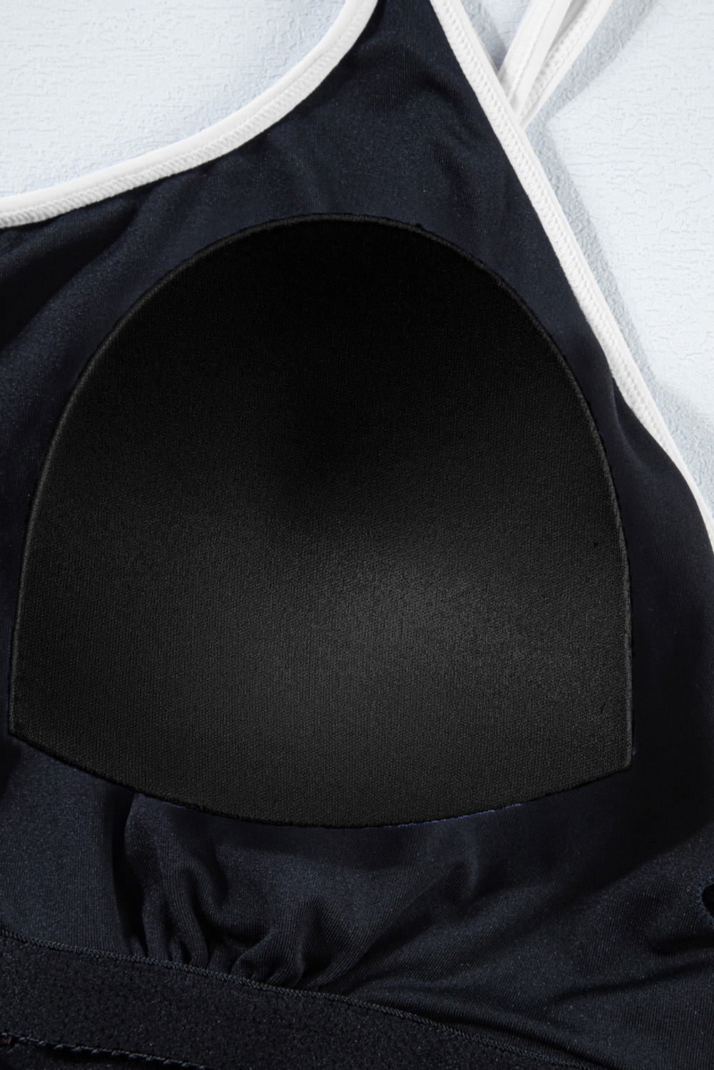 Skobeloff Plus Size Ribbed Contrast Trim Adjustable Straps 2pcs Swimsuit