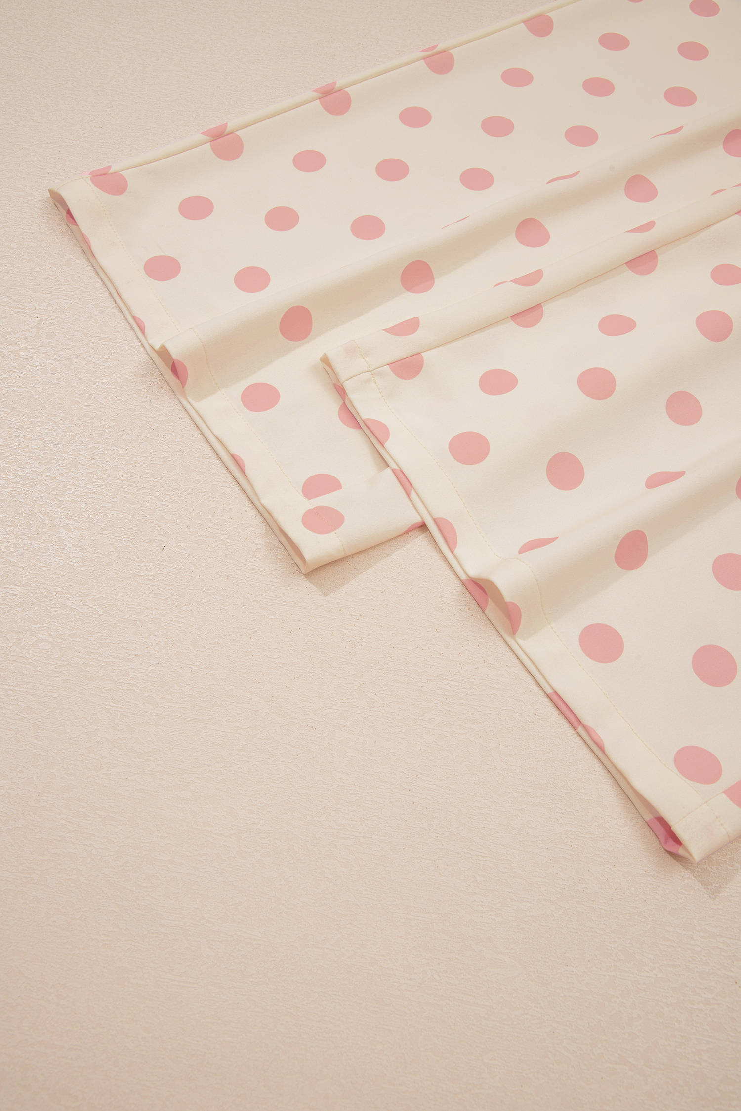 White Polka Dot Print Patched Pocket Mid-rise Straight Leg Pants view 18