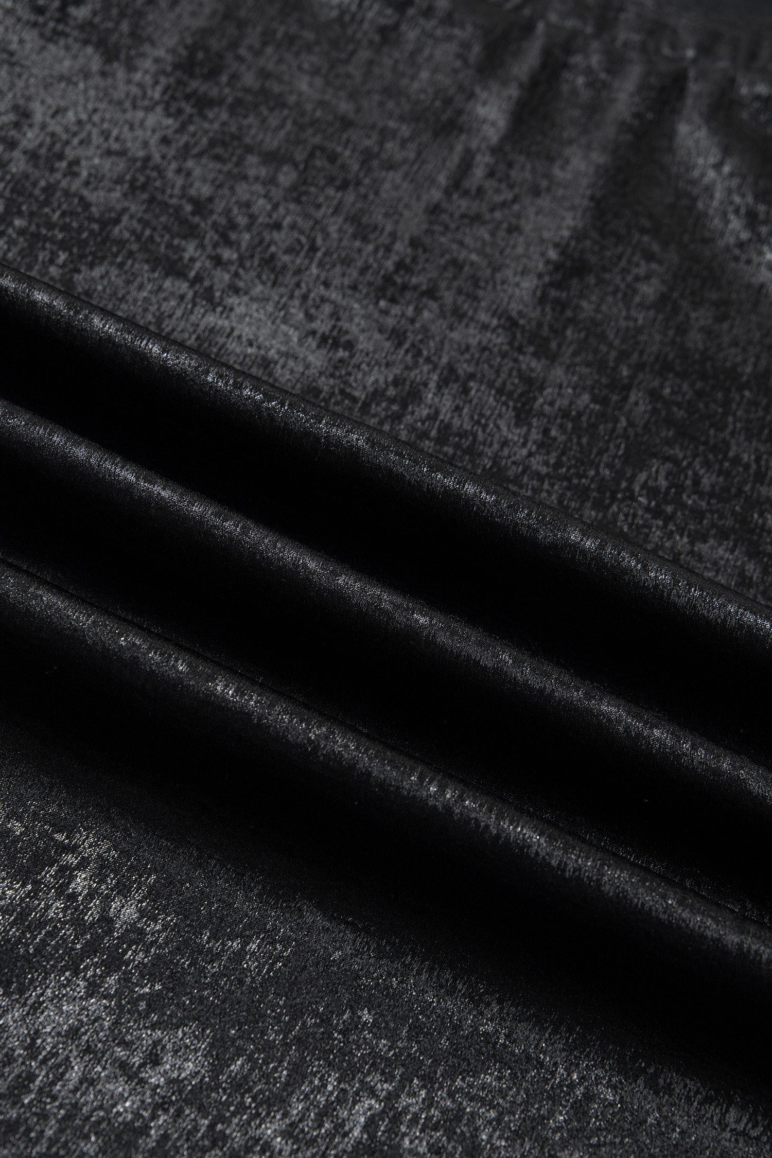Black Metallic Round Neck Cap Sleeve Tee view 9