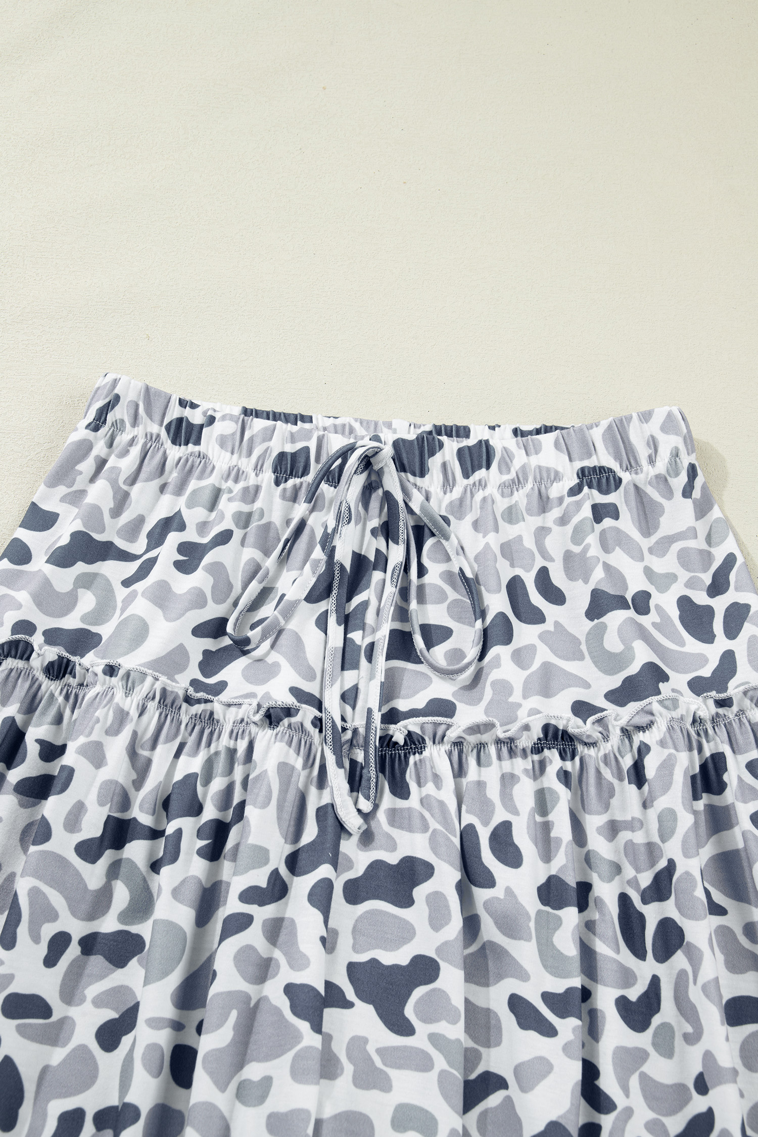 Beige Camo Print Wide Leg Casual Pants view 15