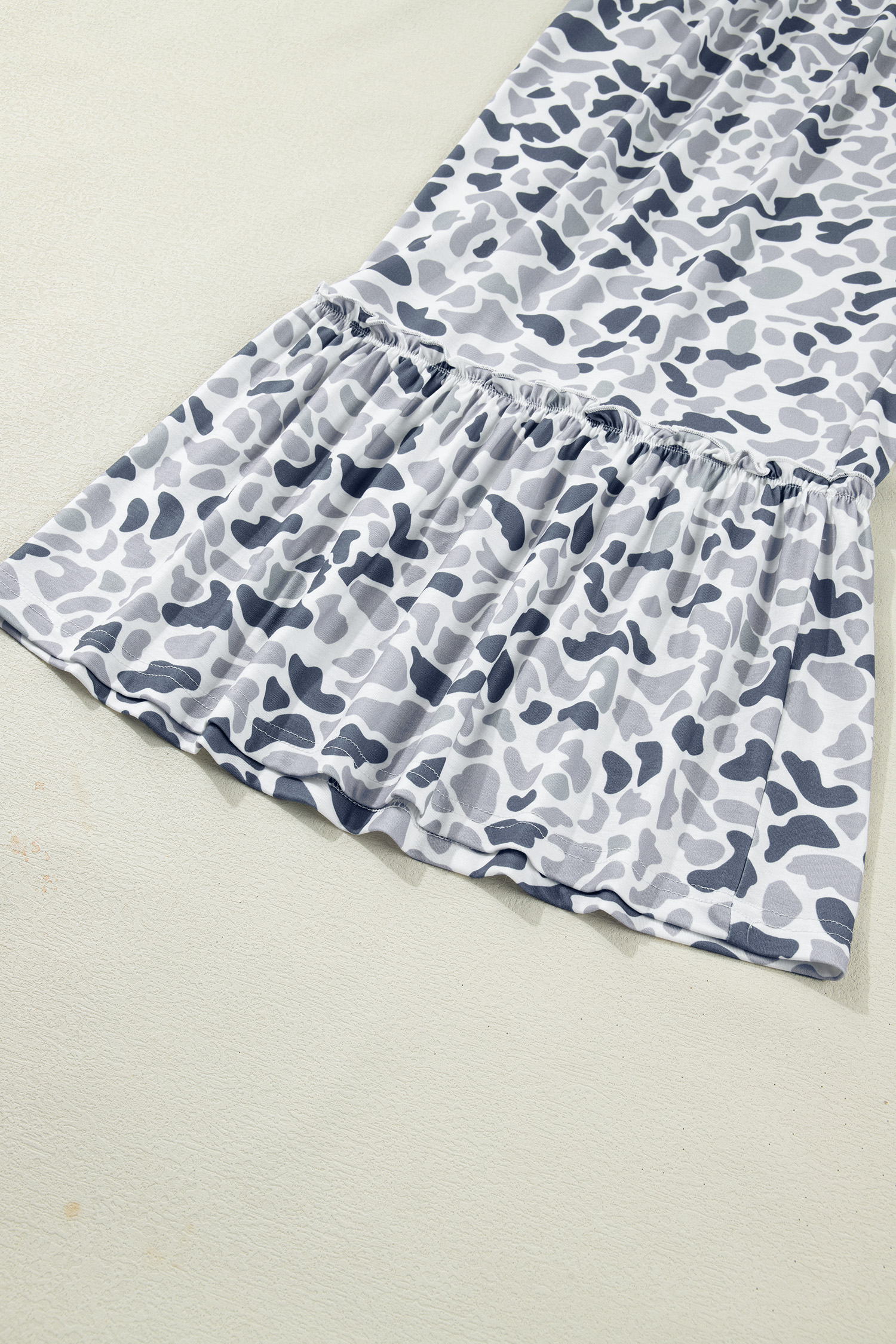 Beige Camo Print Wide Leg Casual Pants view 14