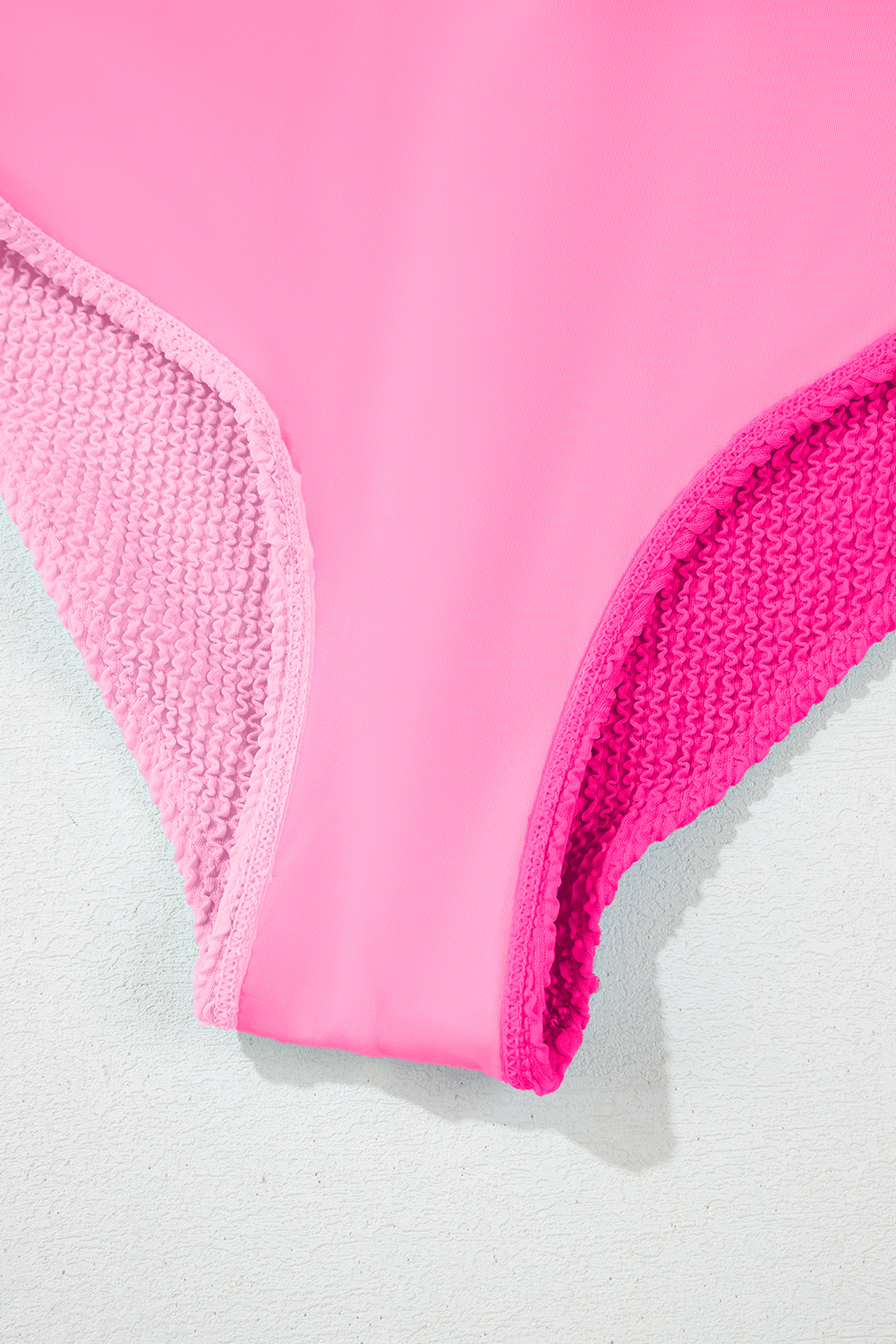 Pink Corded Colorblock Square Neck Bikini Swimsuit view 12