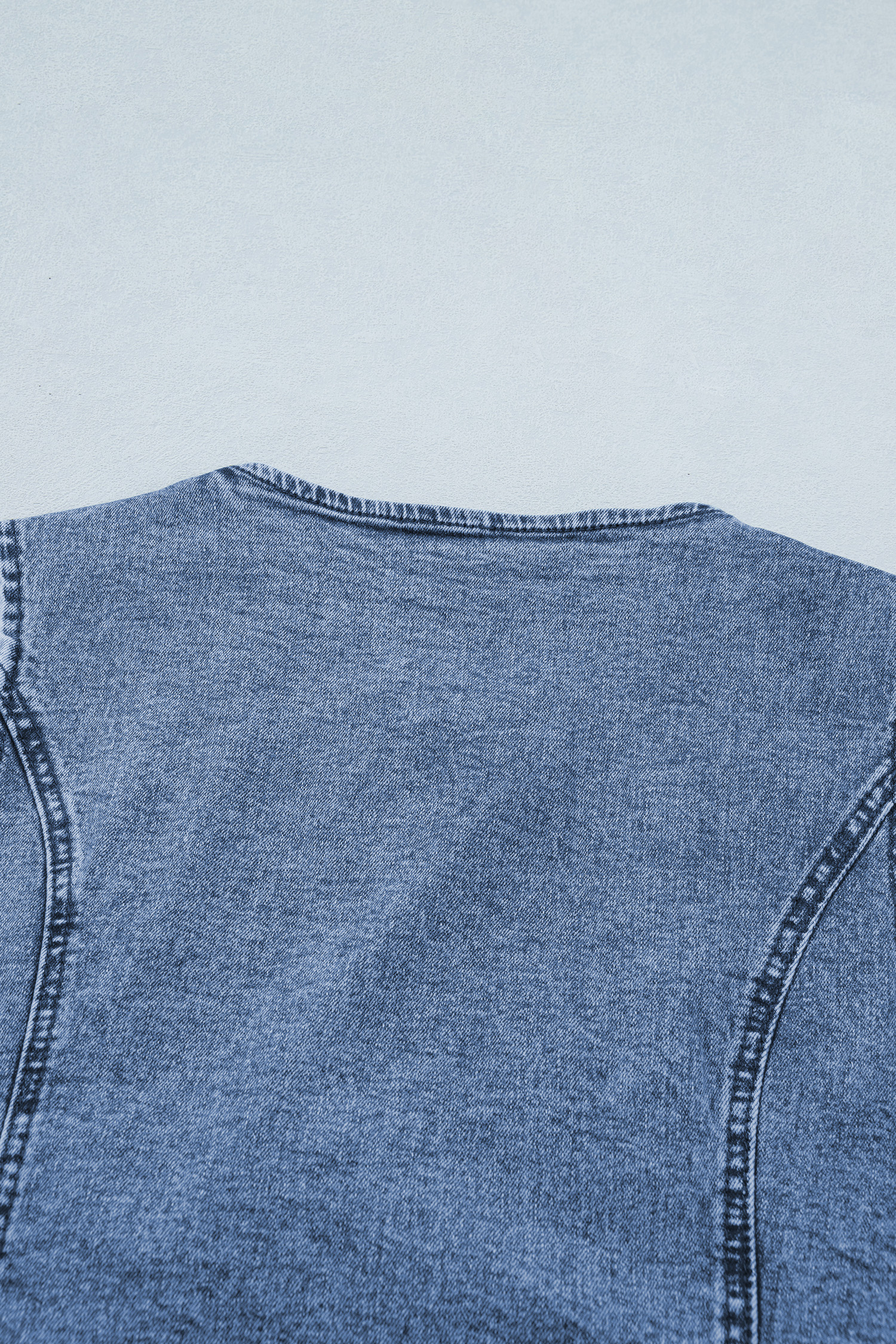 Ashleigh Blue Buttoned Front Slit Denim Vest