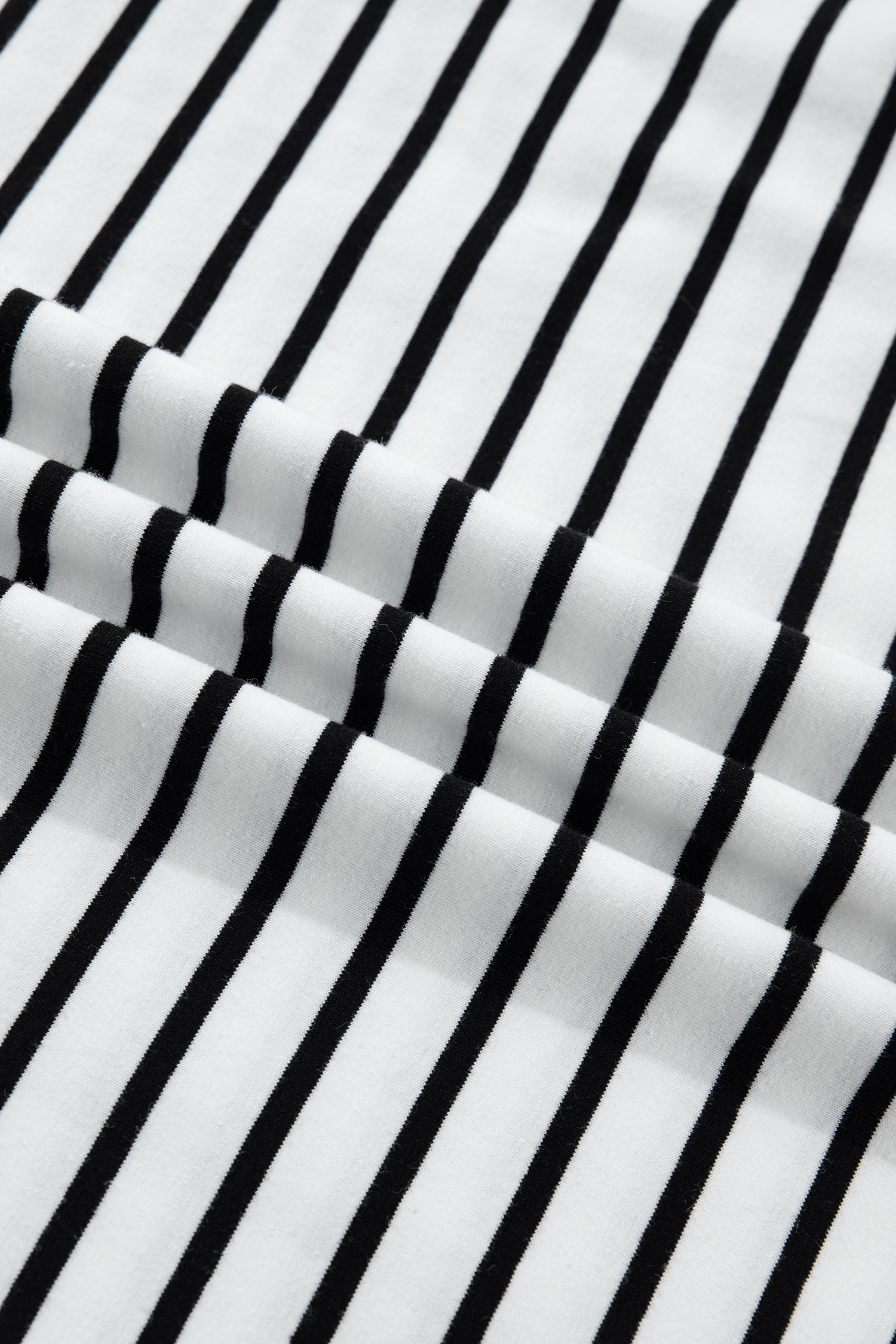 Black Stripe Cuffed Sleeve Button Detail Loose Tee view 23