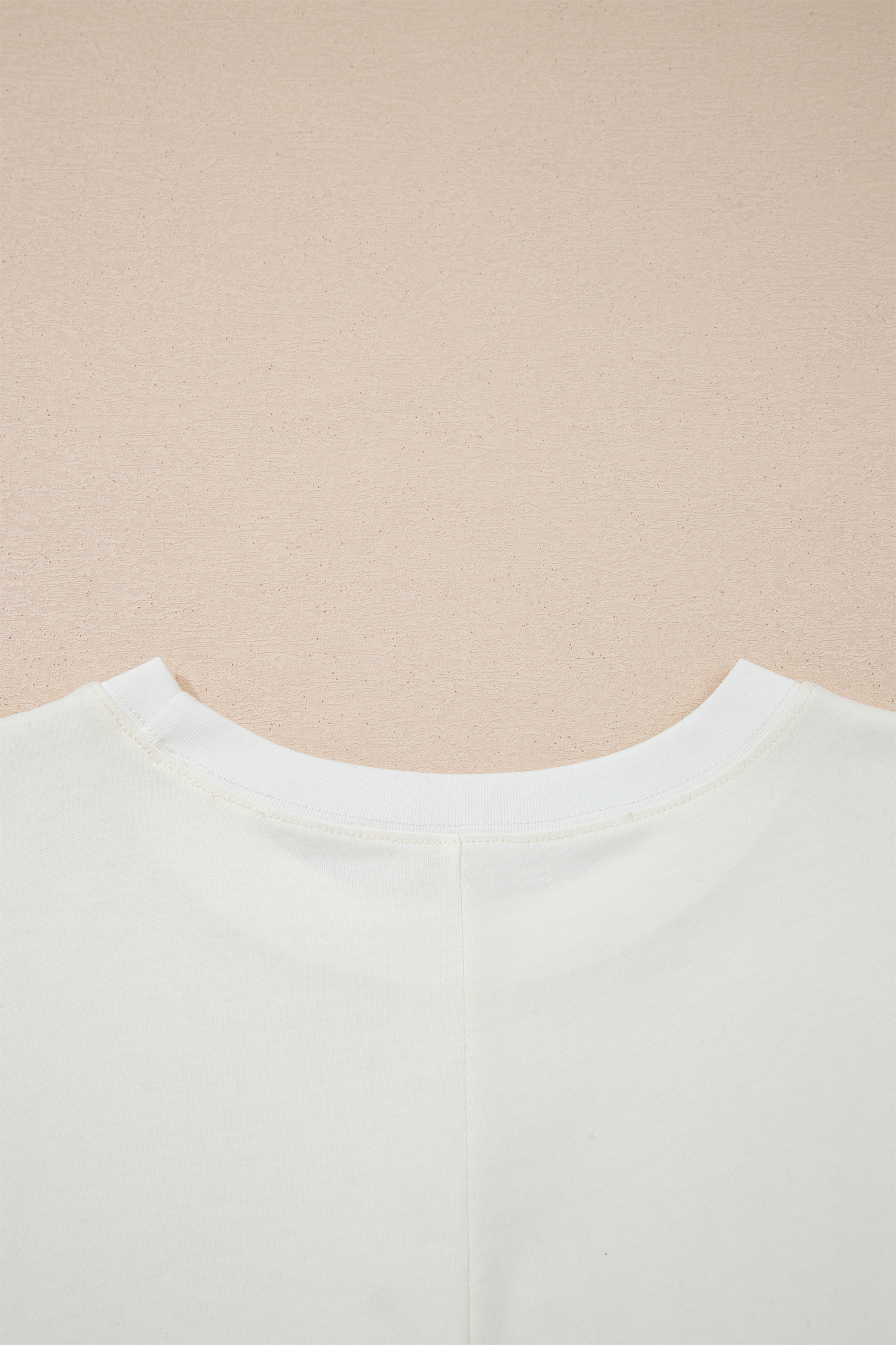 Beige Star Print Stud Detail Cotton Jersey Top view 16