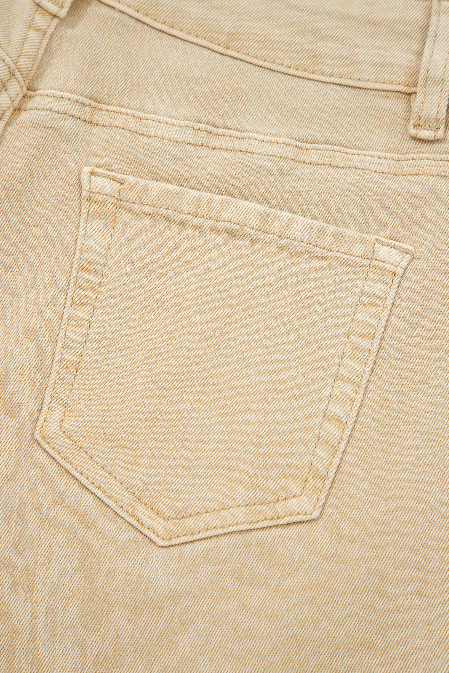 Apricot Solid Color Seamed Center Wide Leg Cropped Jeans view 15