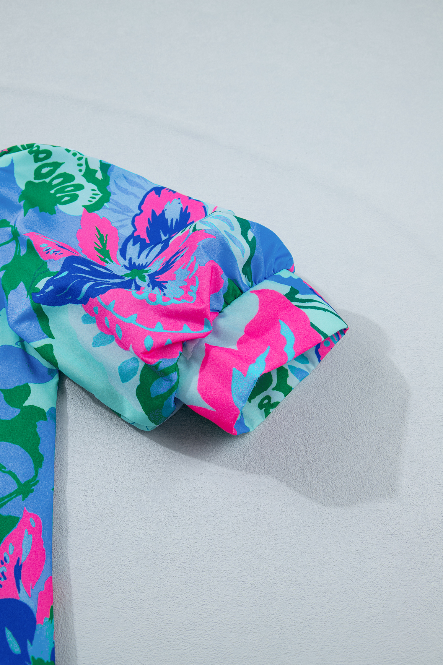 Sky Blue Floral Print V Neck Half Sleeve Blouse view 15