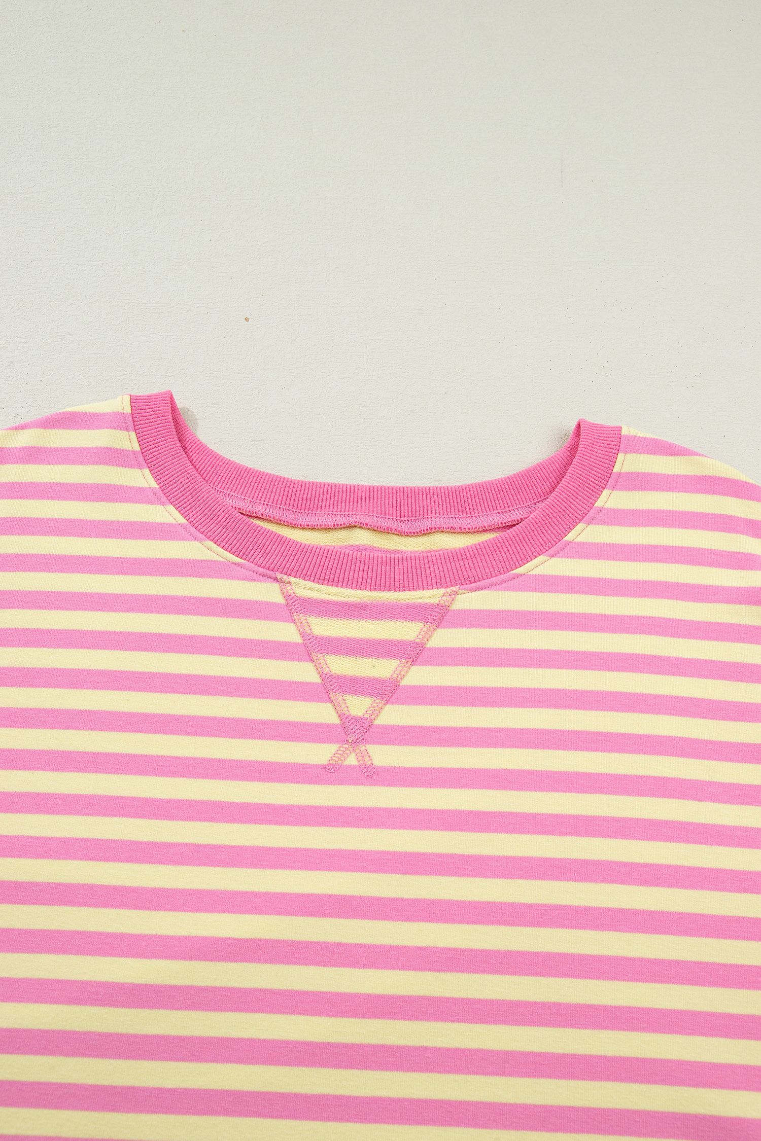 Rose Stripe Boxy Tee Drawstring Elastic Waist Plus Size Short Set