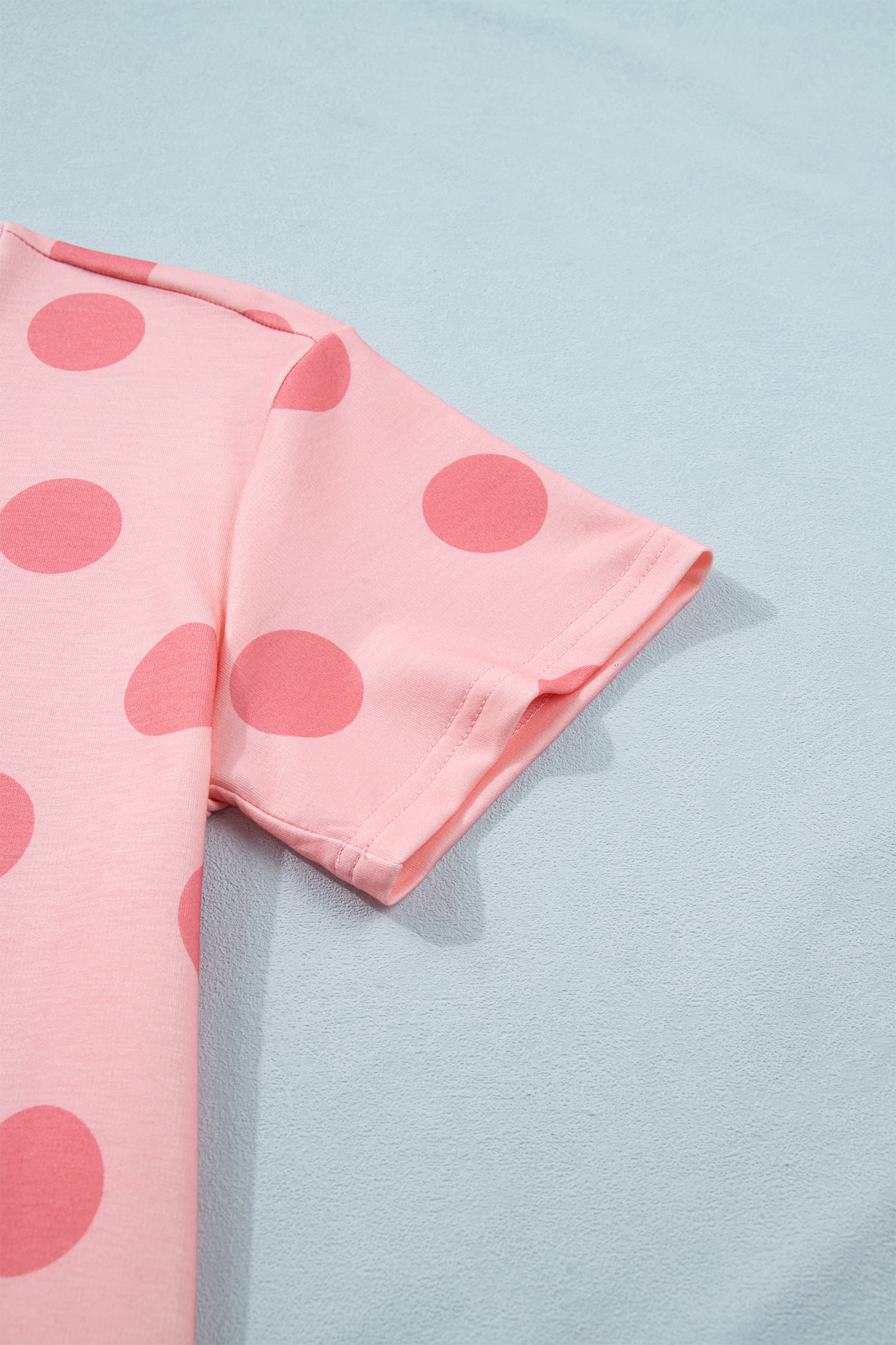 Pink Polka Dot Short Sleeve Top Casual Skort 2pcs Outfit view 12