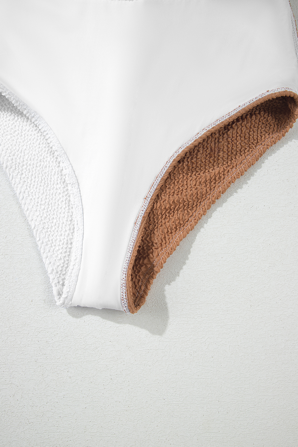 White Corded Colorblock Square Neck Bikini Swimsuit view 22