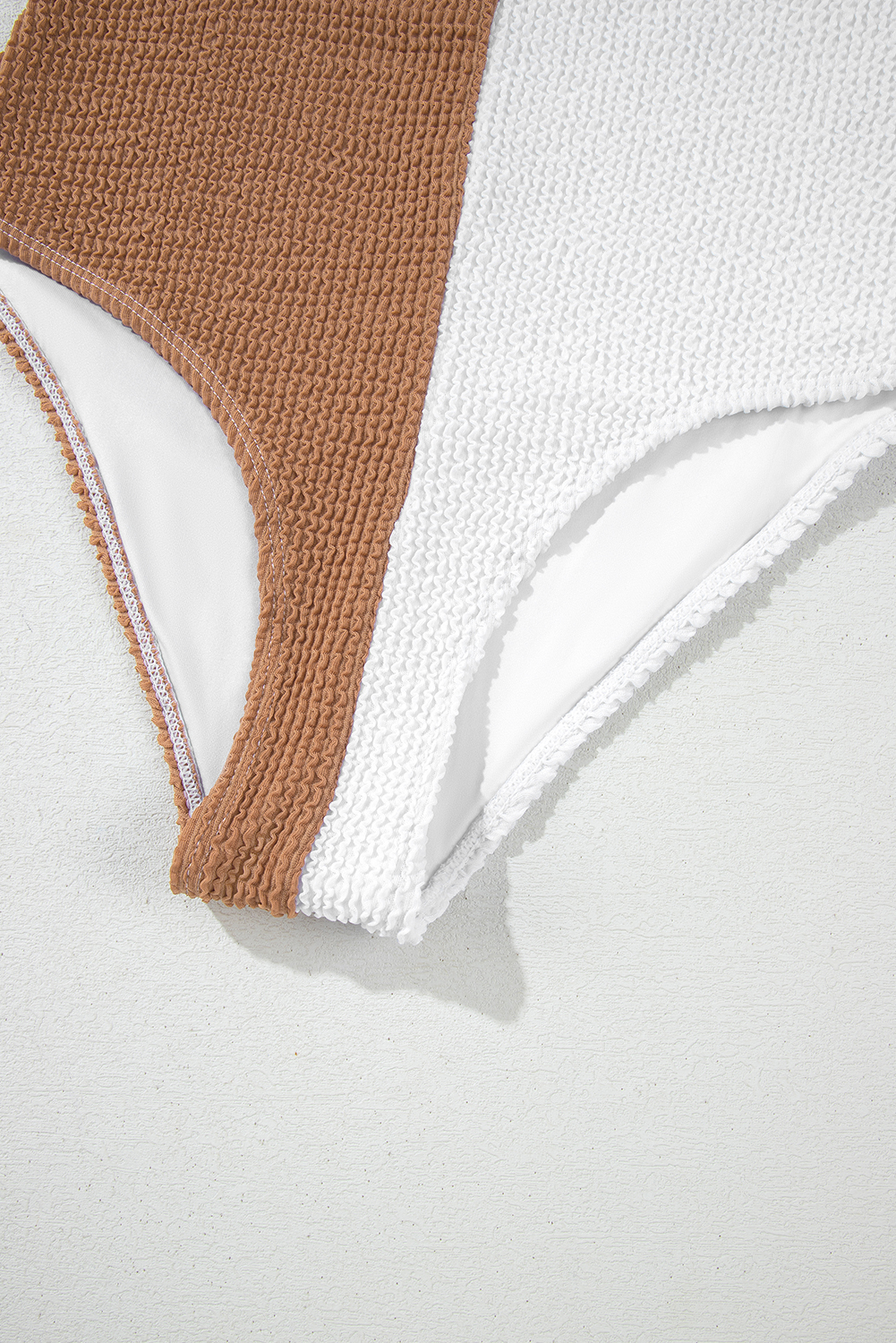 White Corded Colorblock Square Neck Bikini Swimsuit view 25