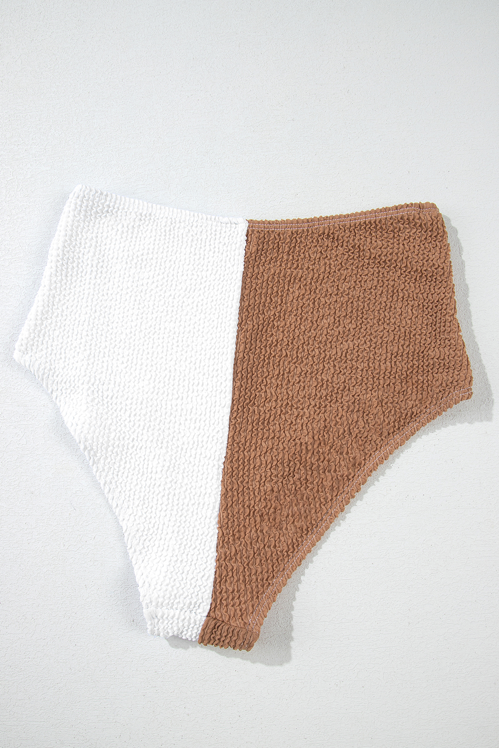 White Corded Colorblock Square Neck Bikini Swimsuit view 24