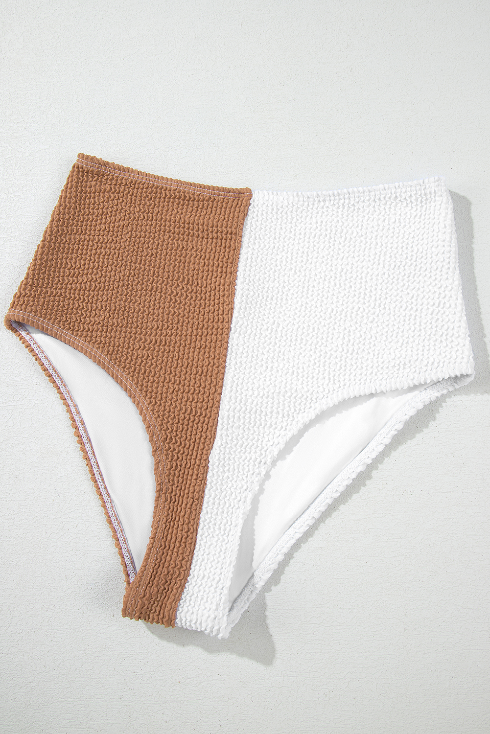 White Corded Colorblock Square Neck Bikini Swimsuit view 26