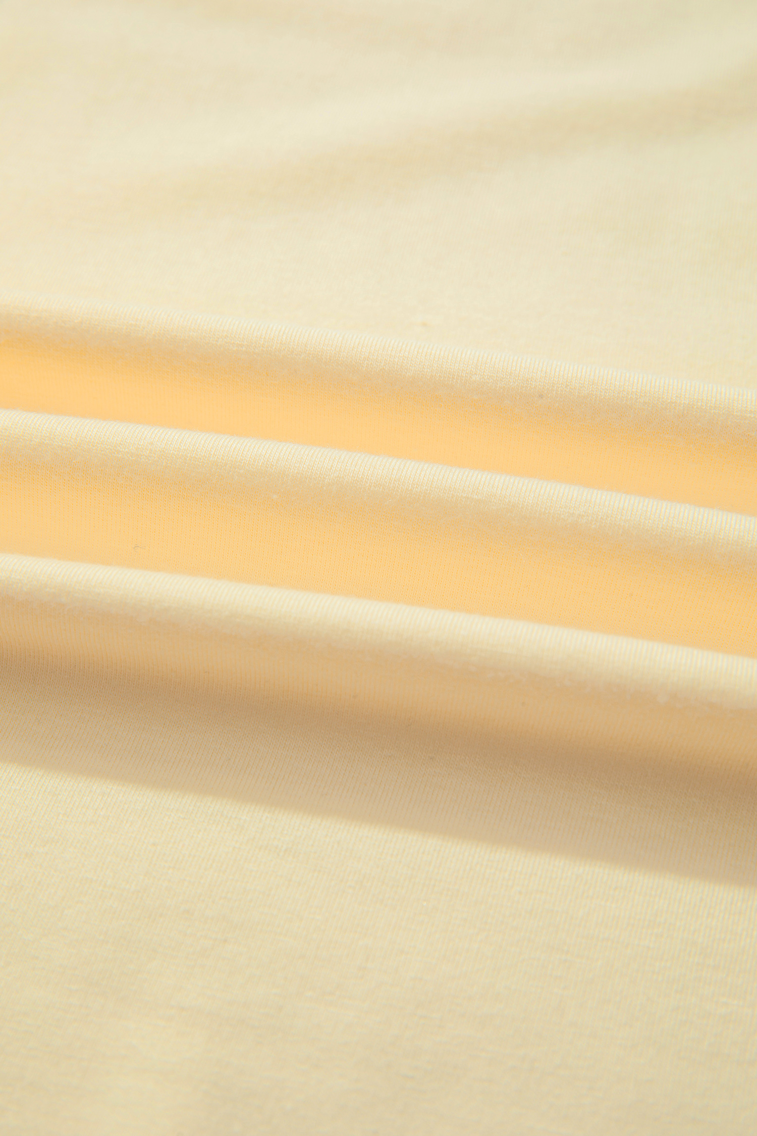 Yellow Cream Casual Plain Crew Neck Tee view 12