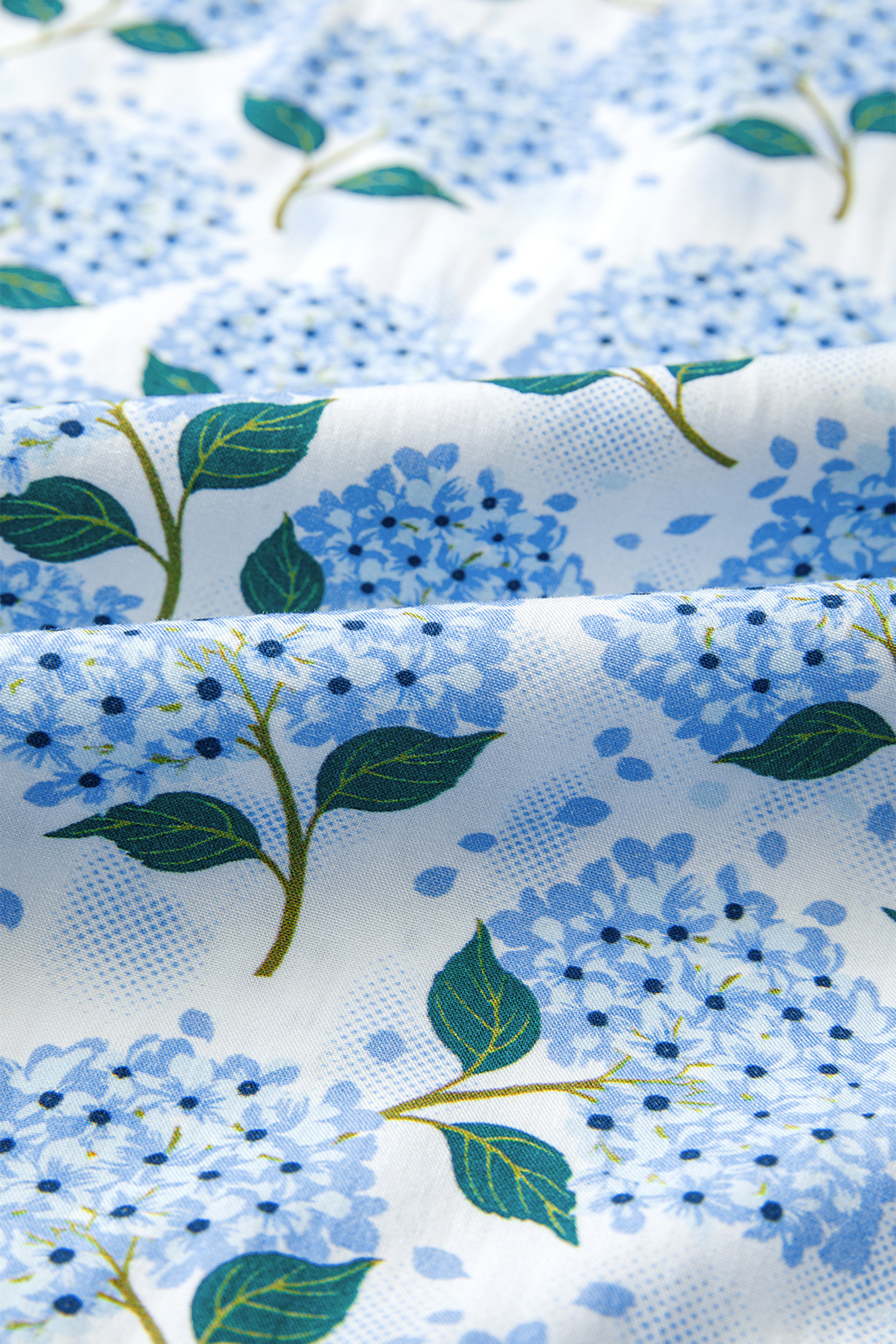 Sky Blue Hydrangea Floral Print Ruffle Trim Flutter Sleeve Long Dress view 16