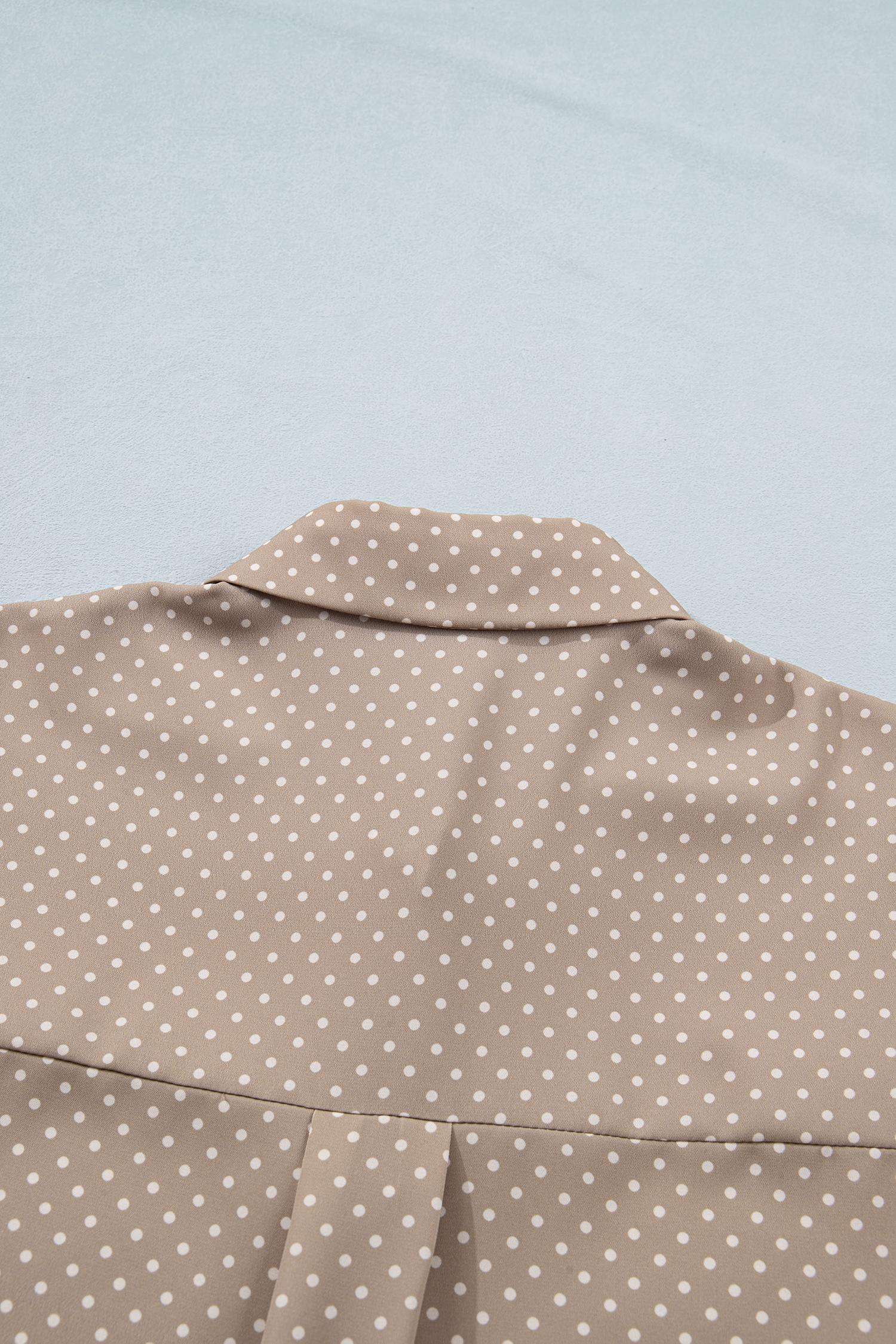 Khaki Dotted Print Cuffed Short Sleeve Shirt