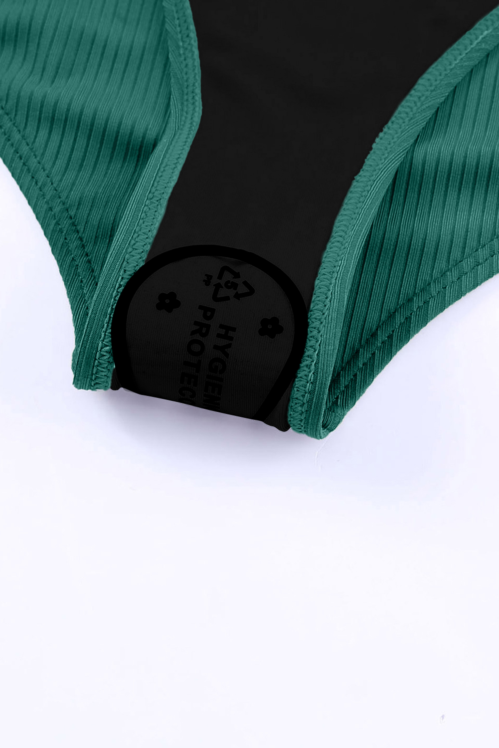 Green Adjustable Straps Ribbed Knit One Piece Swimsuit view 20