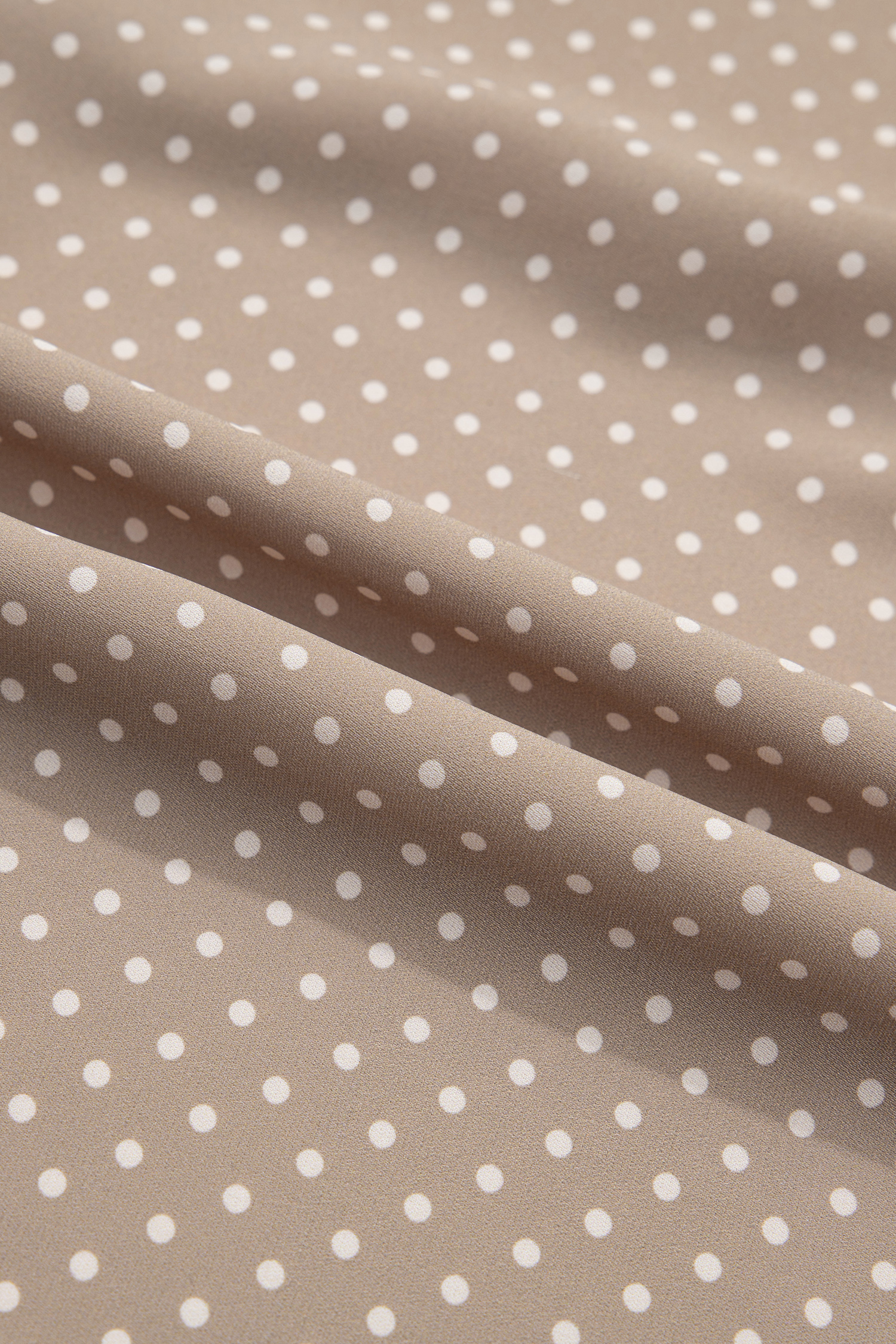 Khaki Dotted Print Cuffed Short Sleeve Shirt