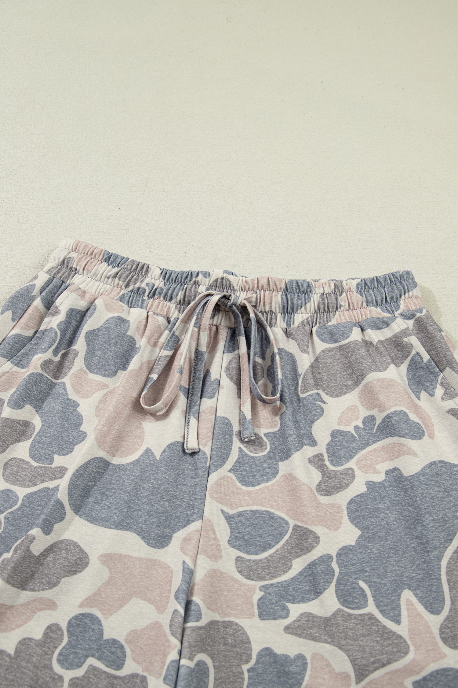 Multicolour Camouflage Loose Tee Drawstring Shorts 2pcs Outfit
