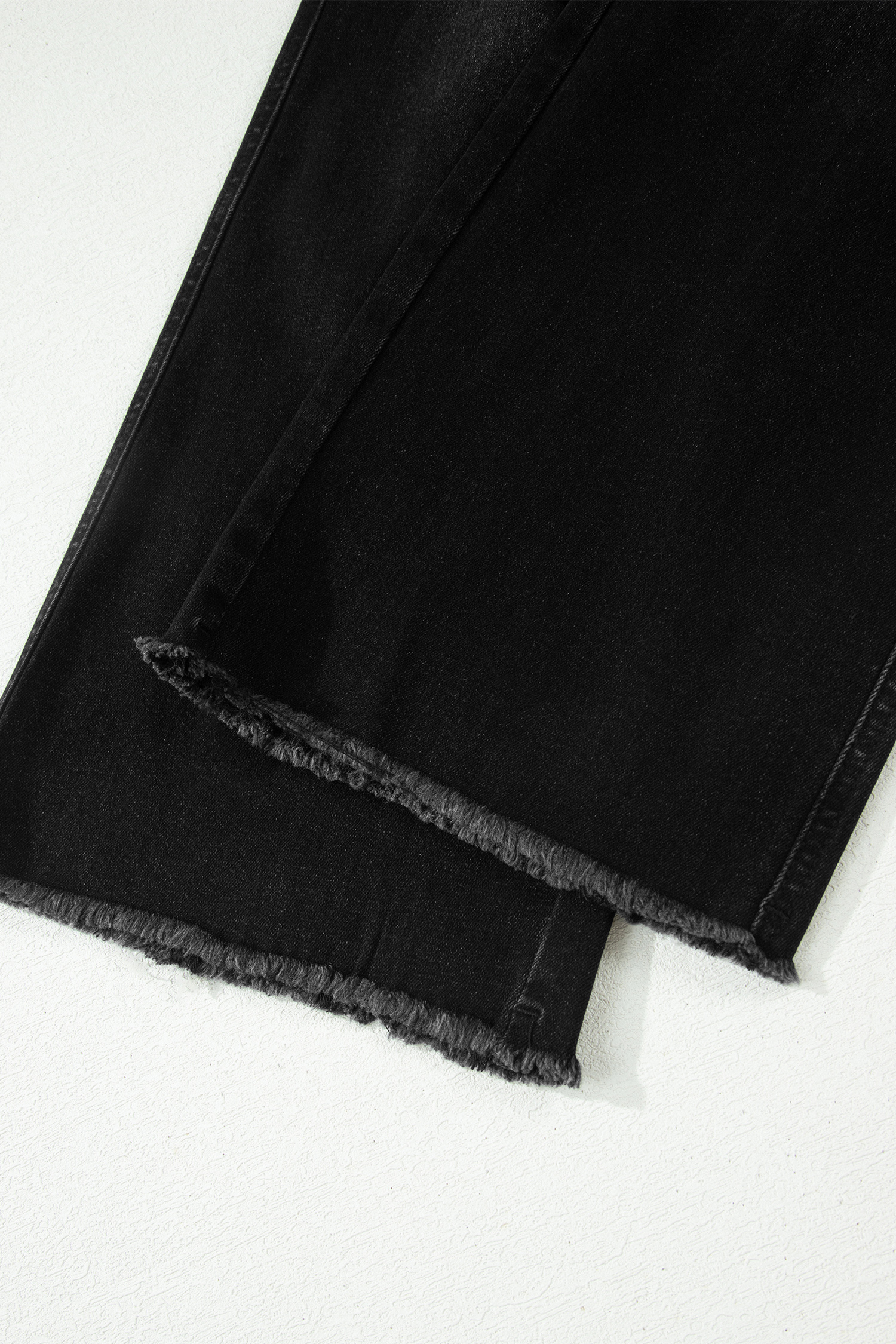 Black Frayed Cropped Barrel Jeans view 12