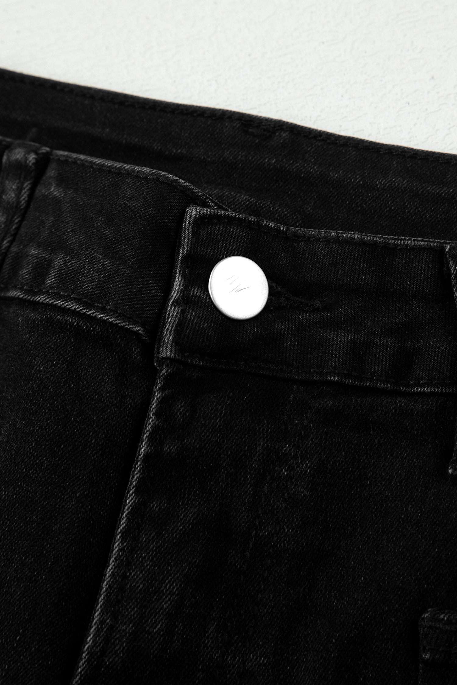 Black Frayed Cropped Barrel Jeans view 9