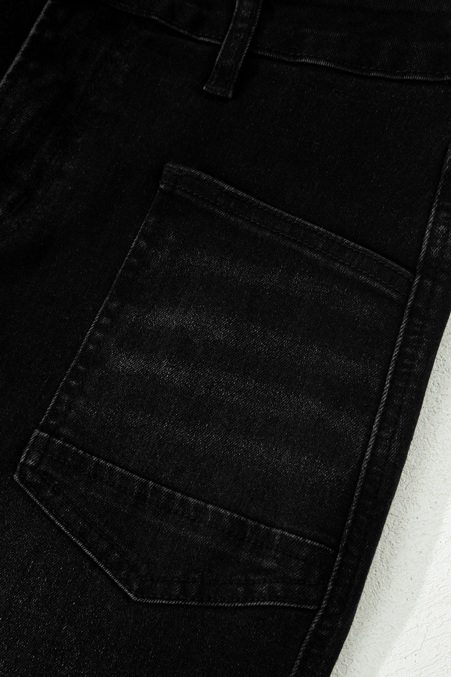 Black Frayed Cropped Barrel Jeans view 11