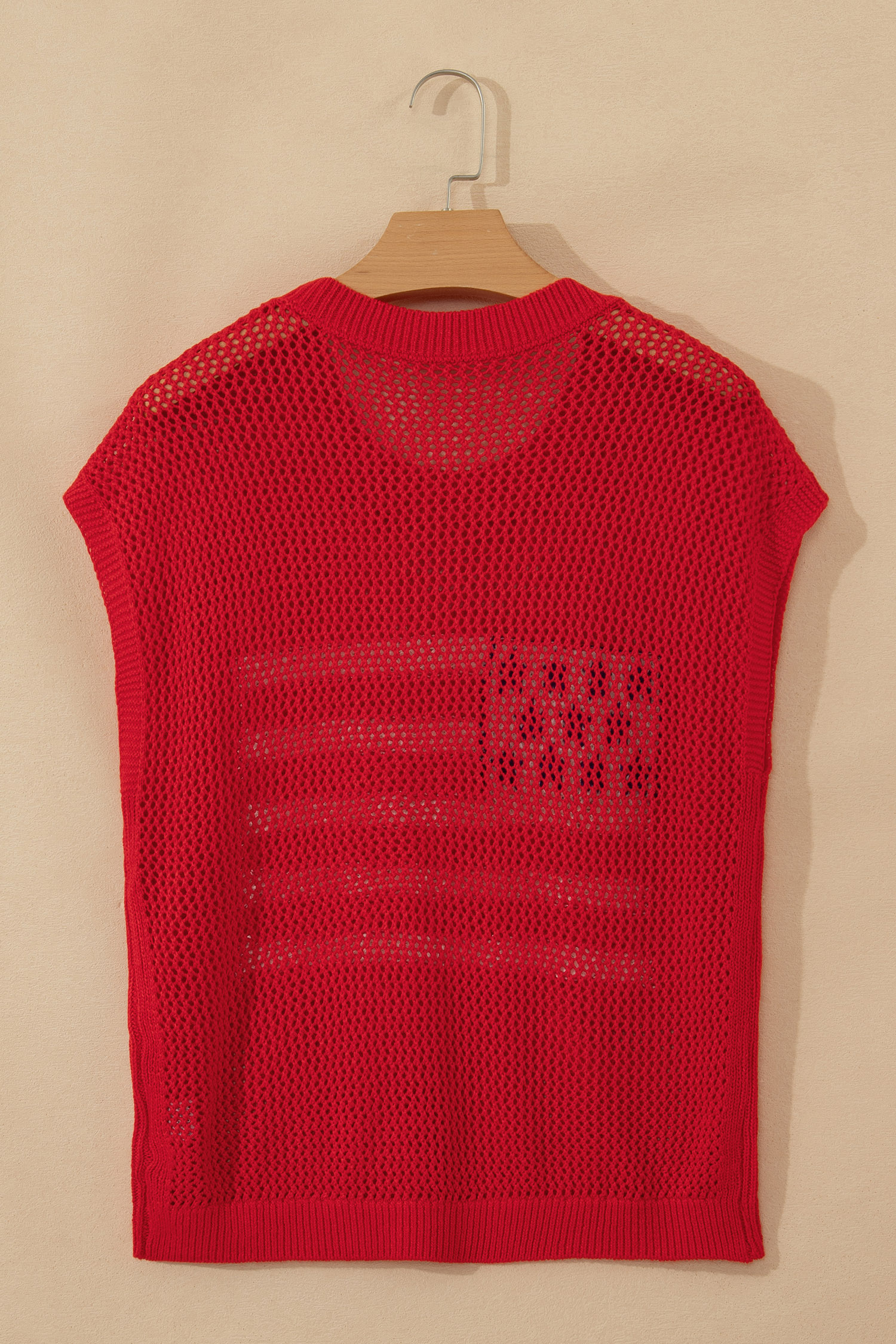 Fiery Red Flag Graphic Short Sleeve Sweater Top