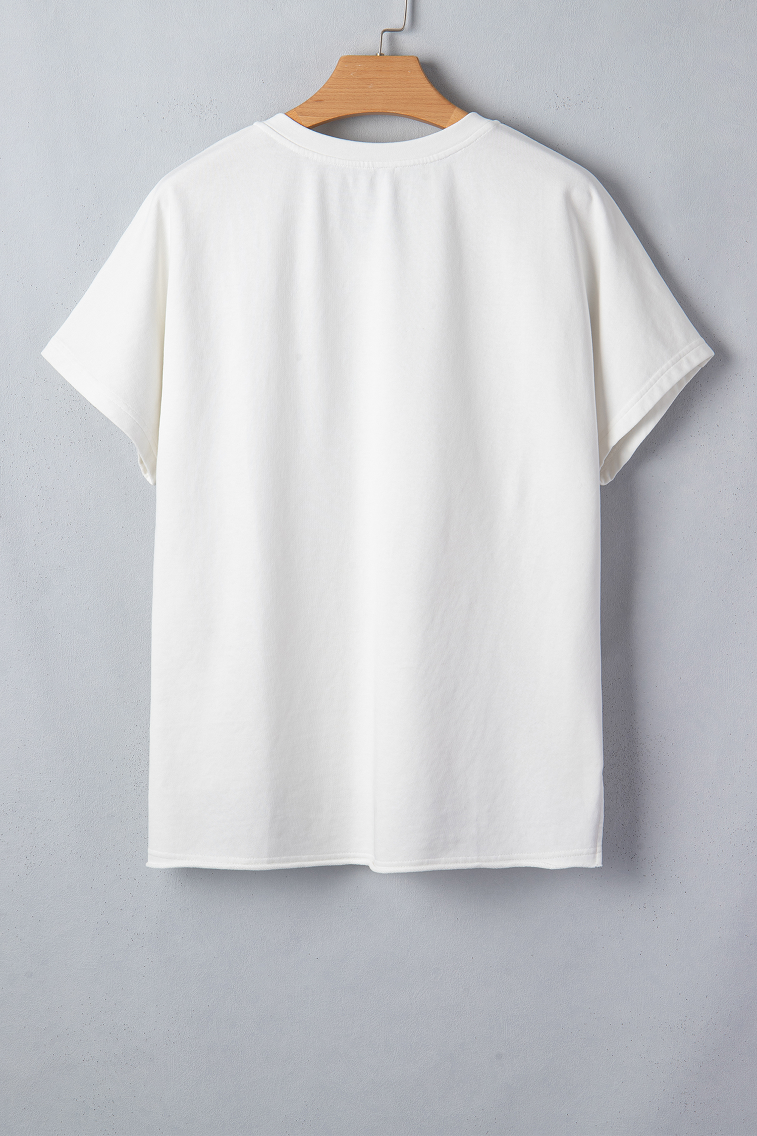 White Patriot Star Patched Notched Neck Mineral Washed Tee view 6