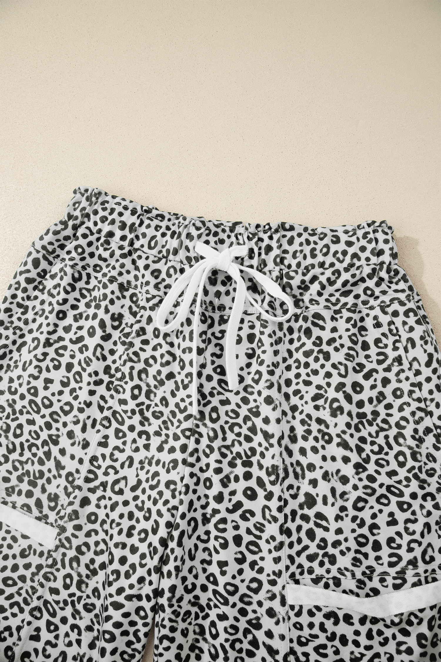 Gray Animal Print Wide Leg Terry Knit Pants view 15