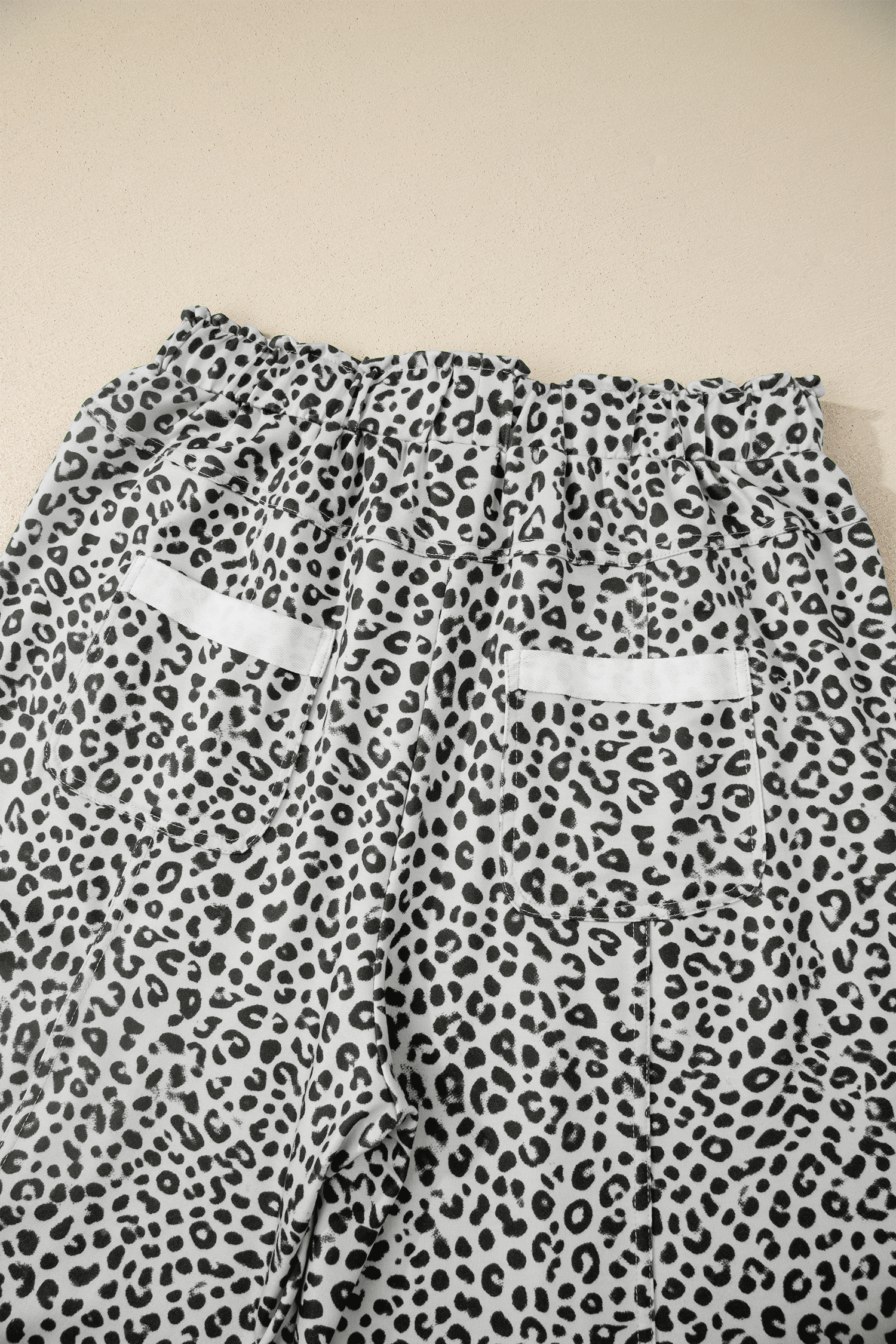 Gray Animal Print Wide Leg Terry Knit Pants view 10