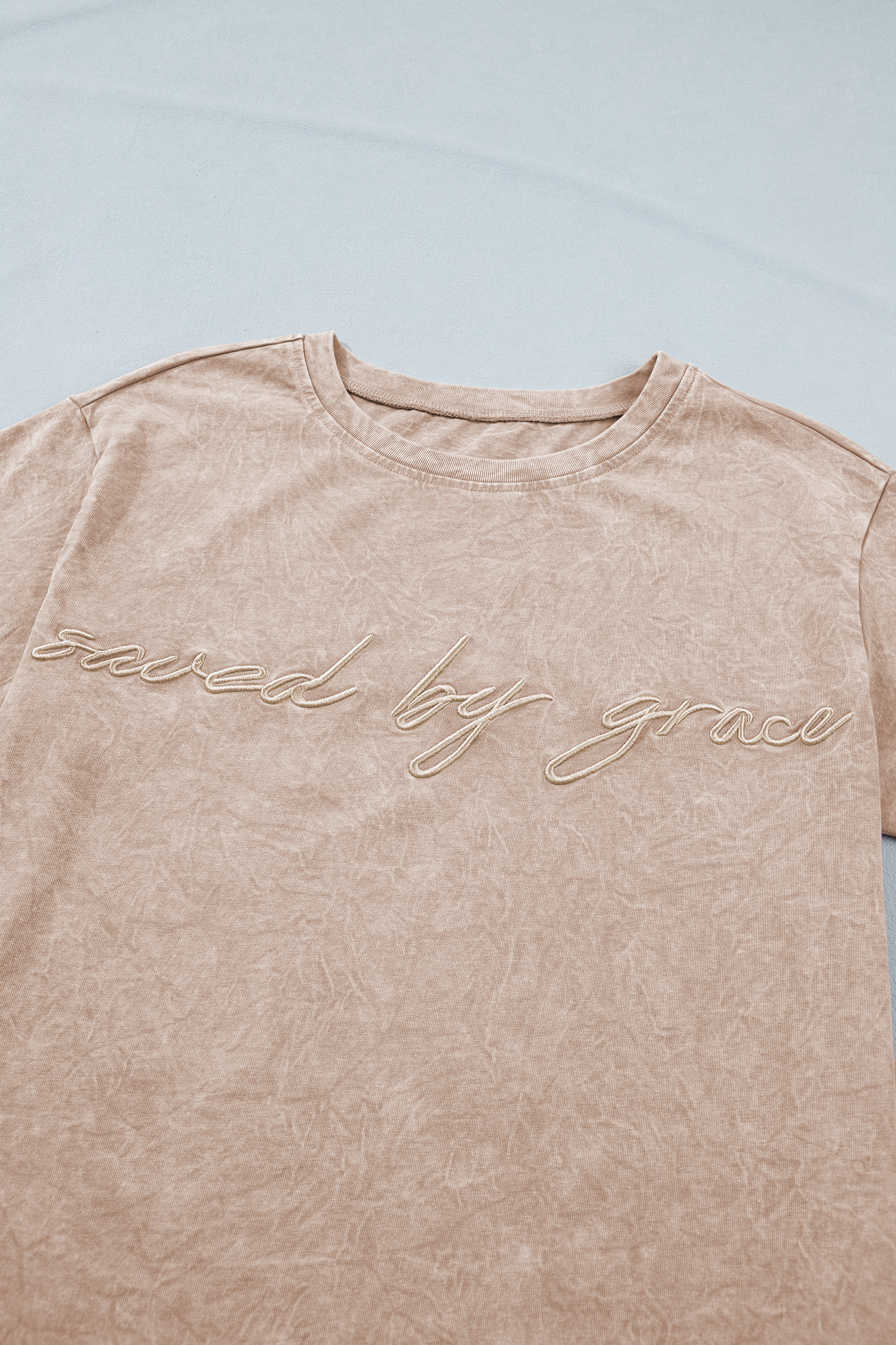 Casual saved by grace Mineral Washed Cotton T Shirt view 6