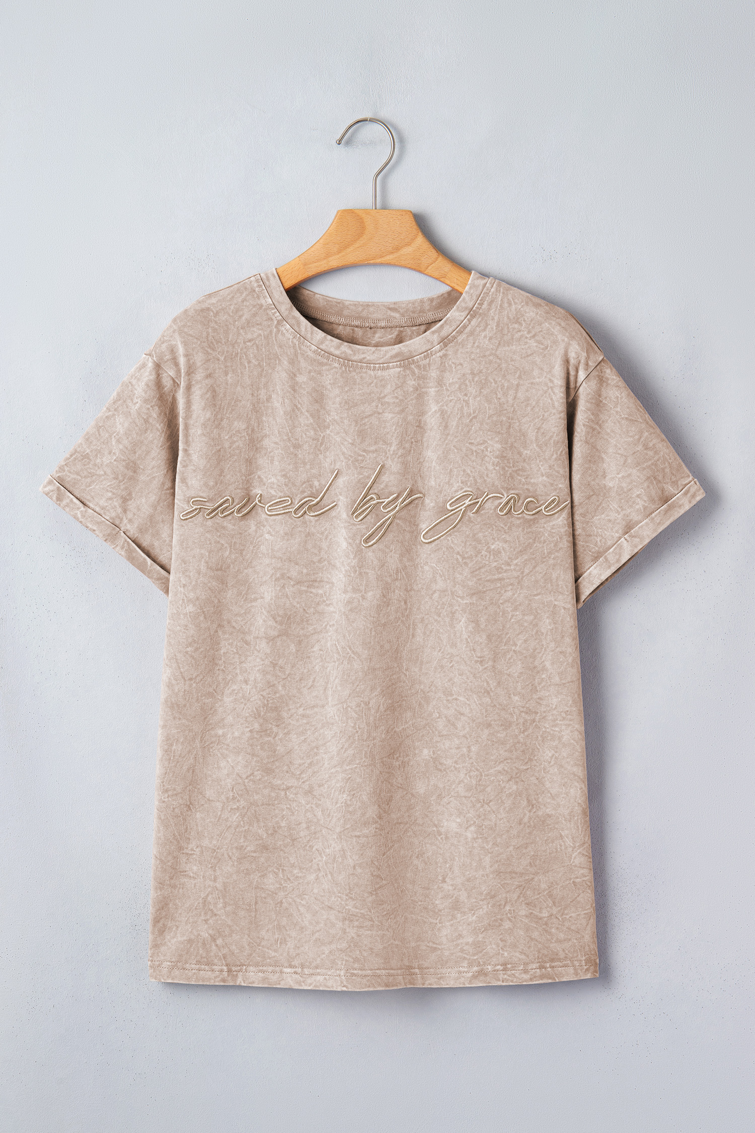Casual saved by grace Mineral Washed Cotton T Shirt view 2