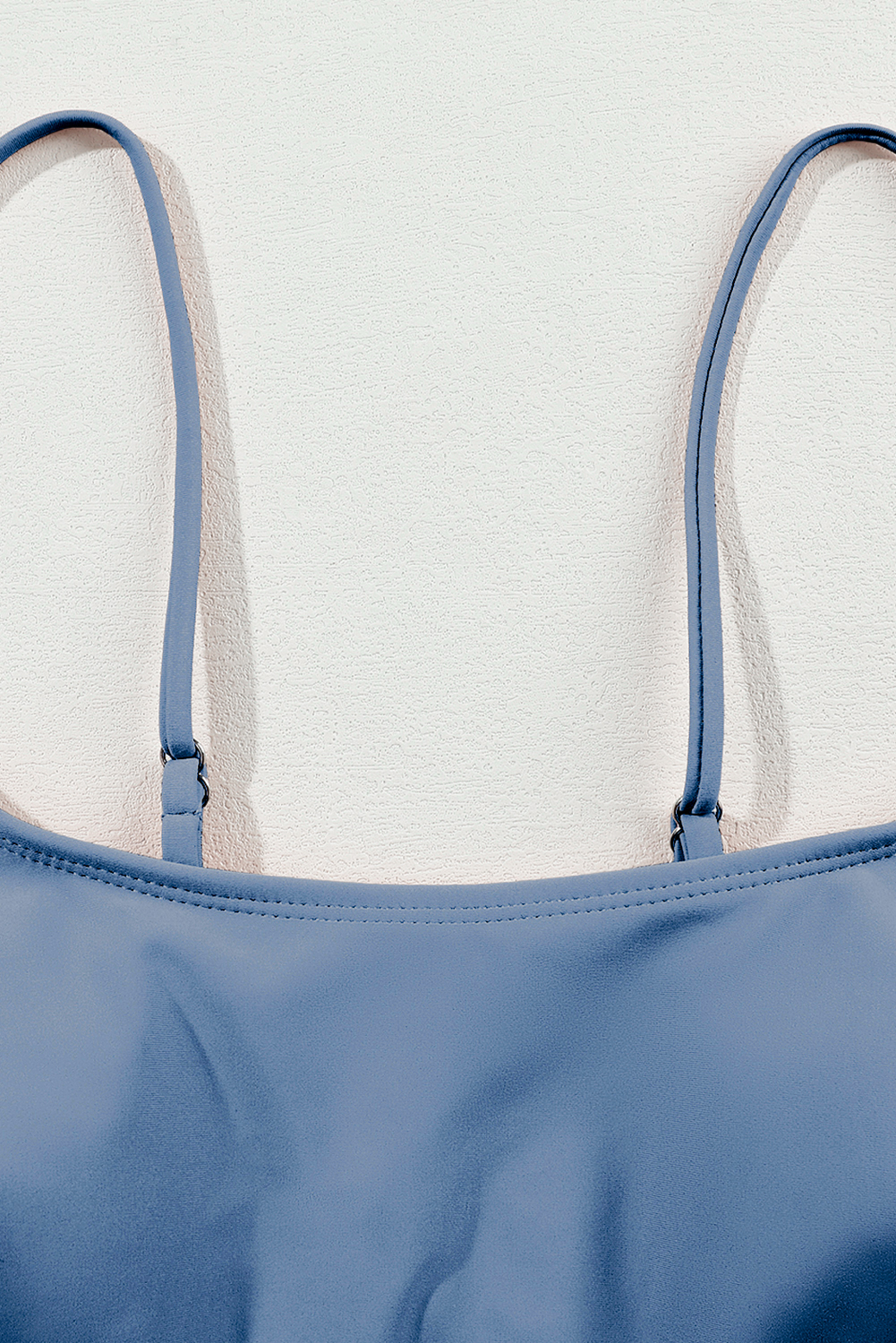Dusk Blue Colorful Stitch Border Detail 2pcs High Waist Bikini Swimsuit view 10