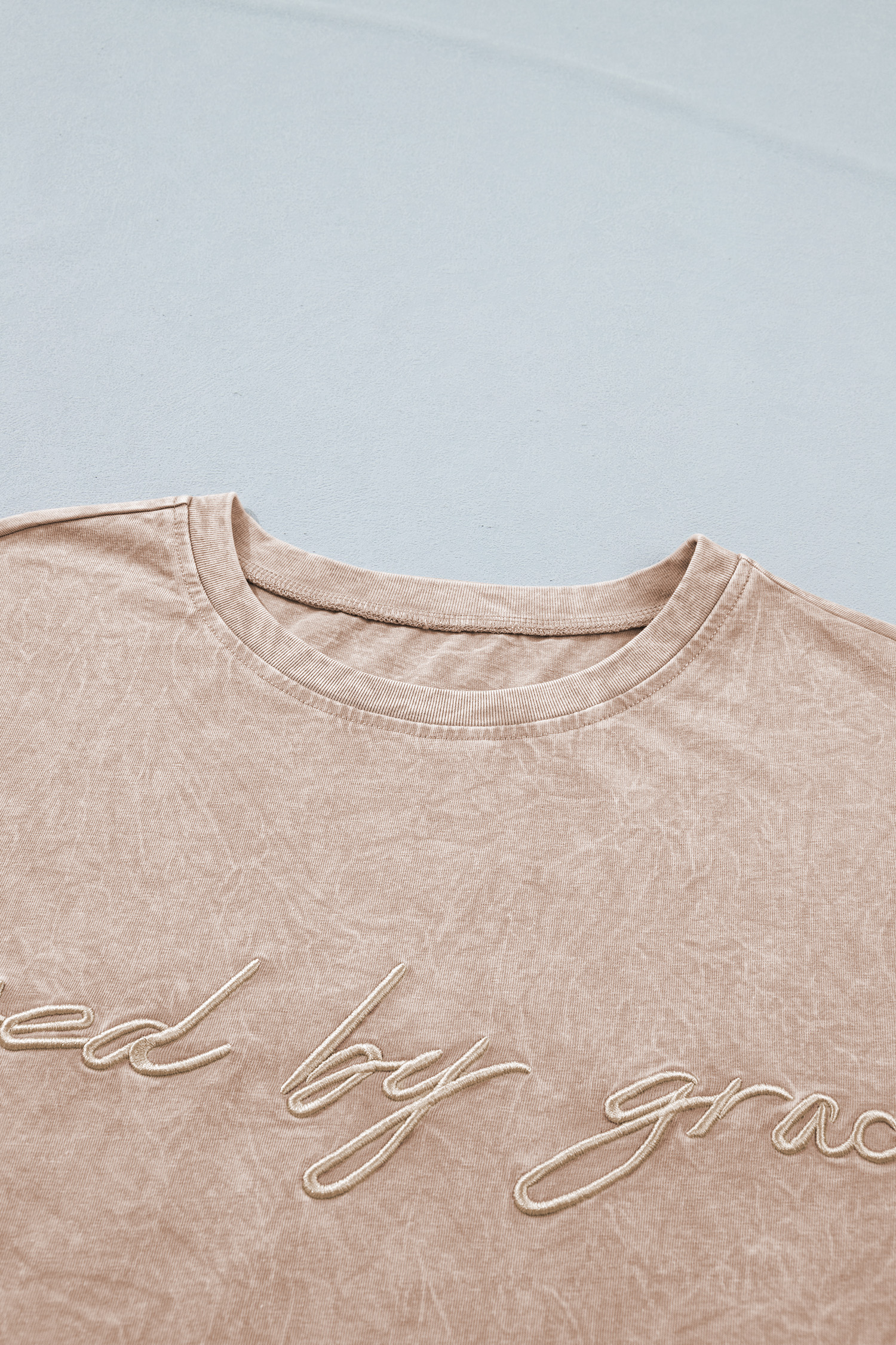 Casual saved by grace Mineral Washed Cotton T Shirt view 4