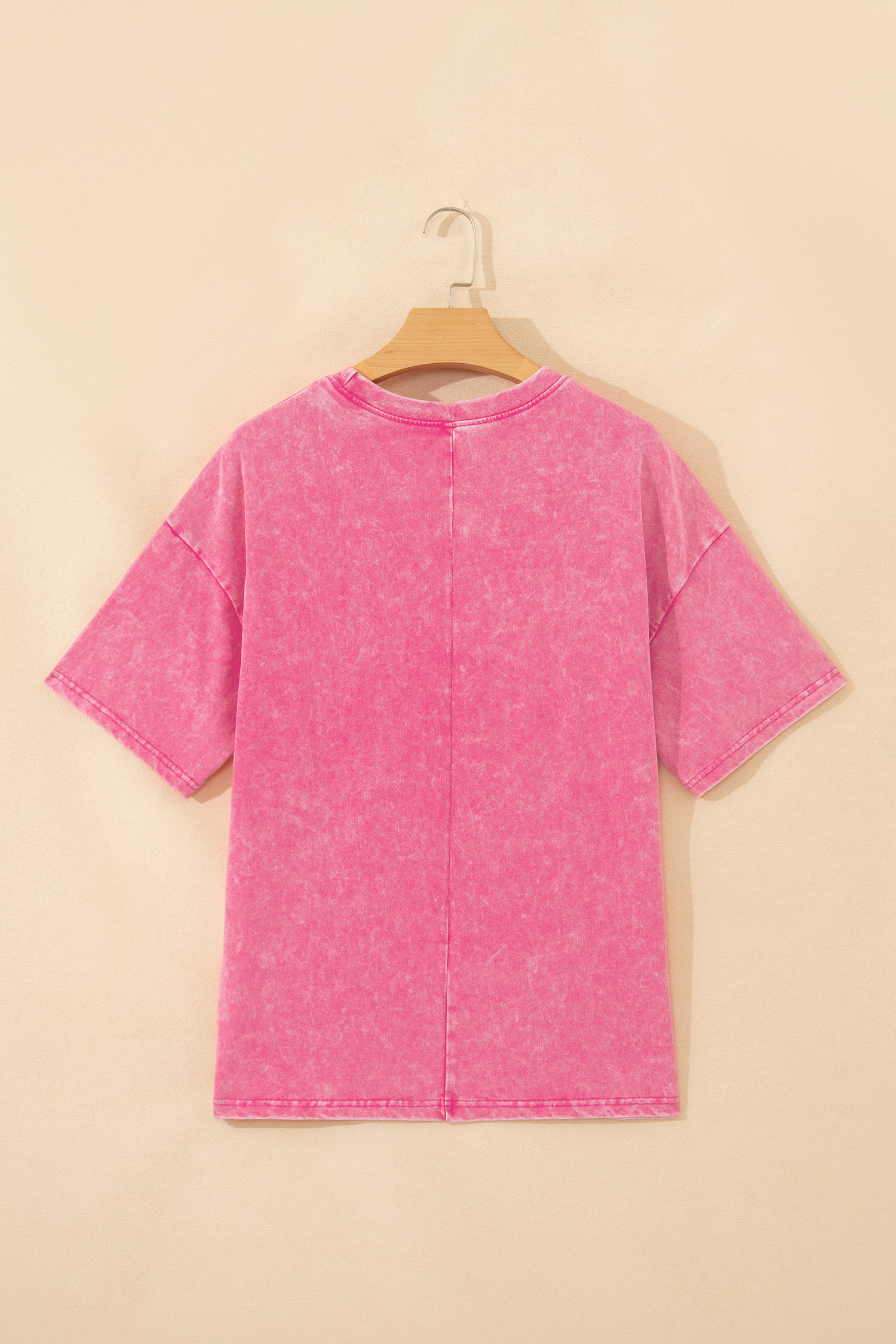 Sachet Pink Solid Color Cotton Mineral Washed Oversize Tee view 13