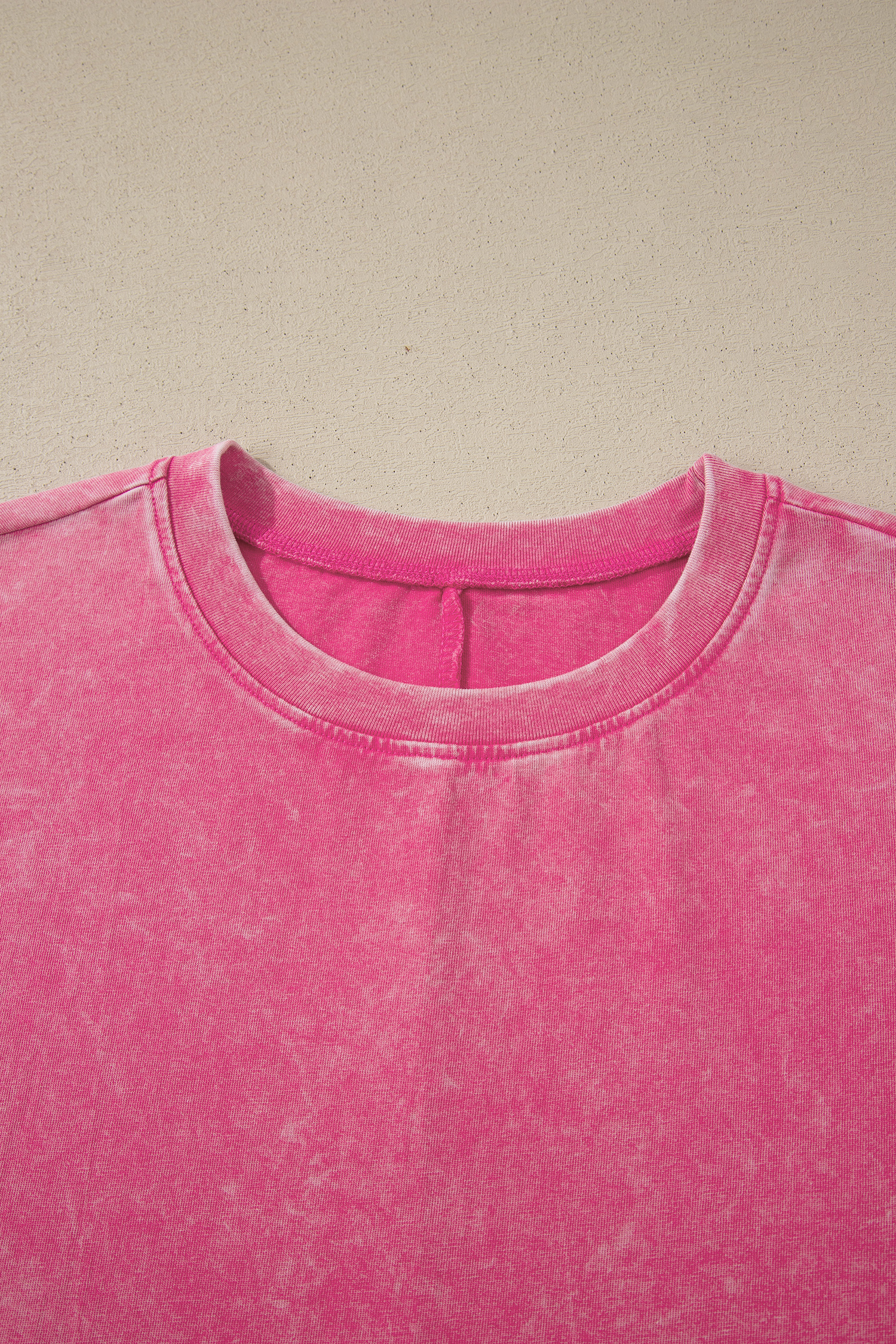Sachet Pink Solid Color Cotton Mineral Washed Oversize Tee view 14