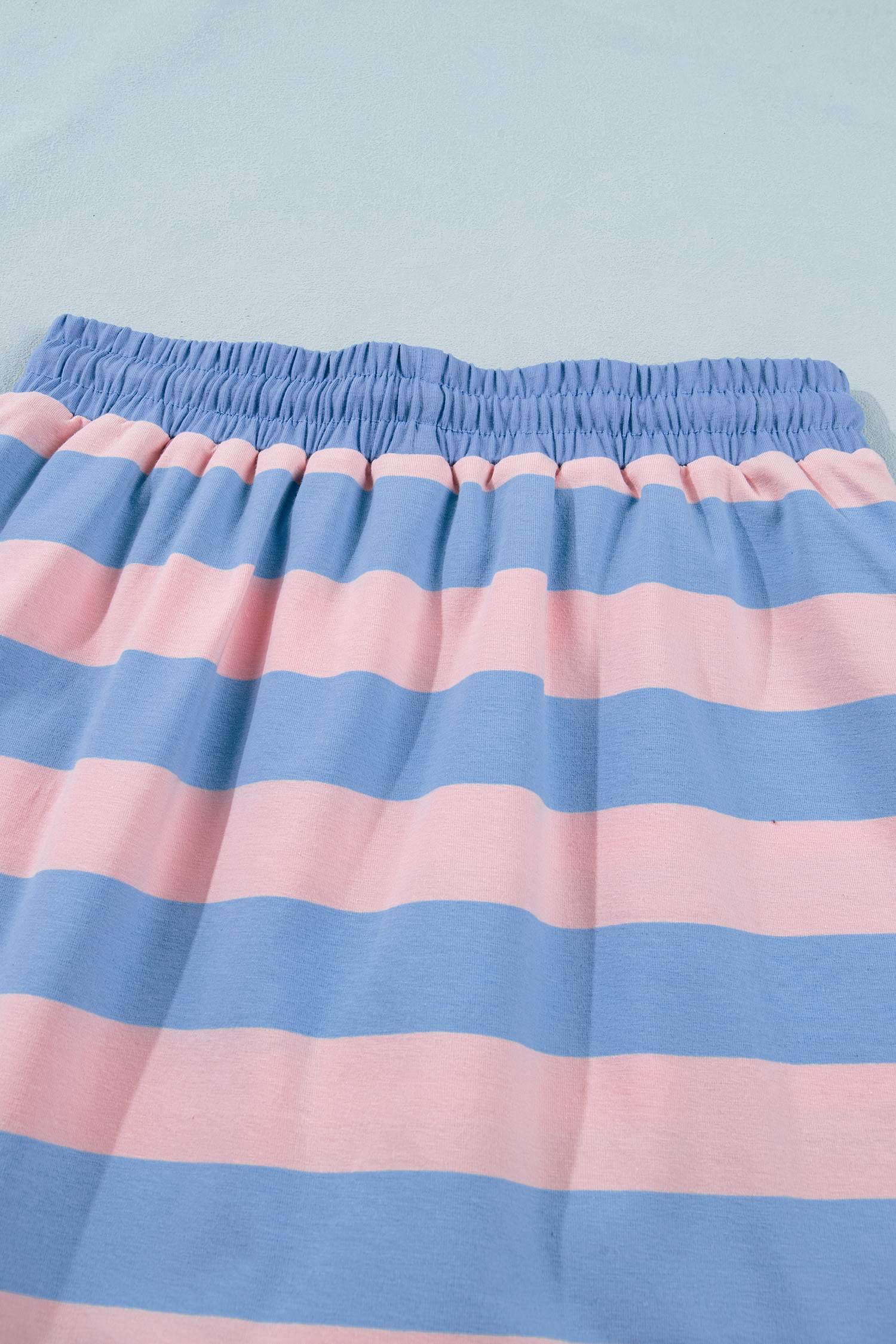 Pink Stripe Dolman Tee Drawstring Skort Athletic 2pcs Set