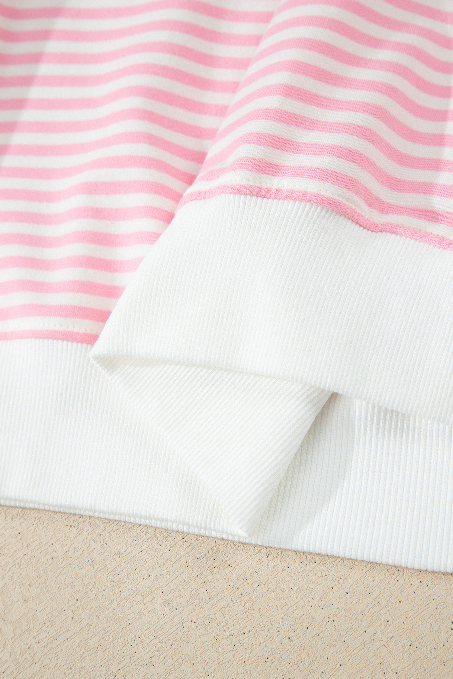 Pink Stripe Oversize Mock Neck Sweatshirt and Shorts Set