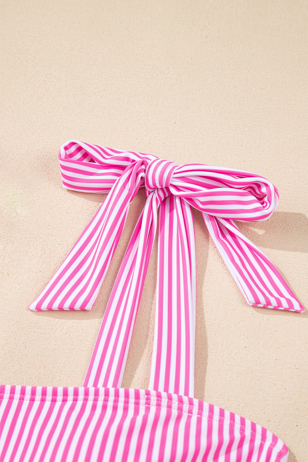 Rose Stripe Print Knot Straps 2pcs High Waist Bikini Swimsuit view 24