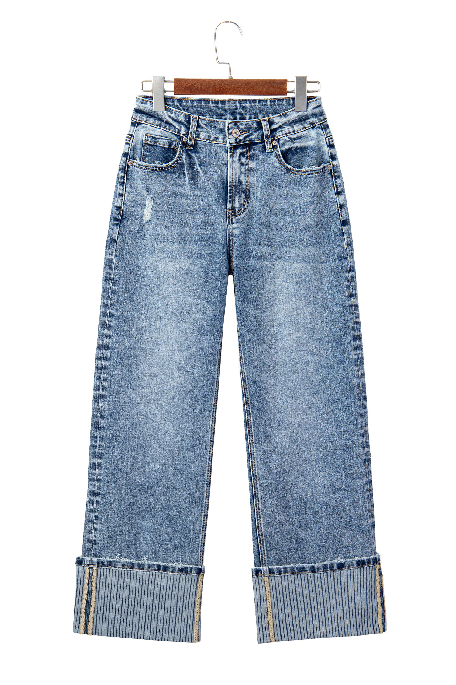 Ashleigh Blue Cuffed Straight Loose Jeans view 25
