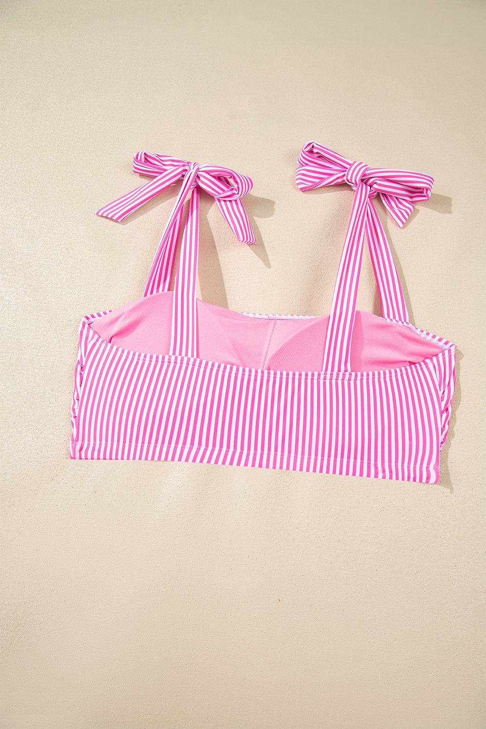 Rose Stripe Print Knot Straps 2pcs High Waist Bikini Swimsuit view 14