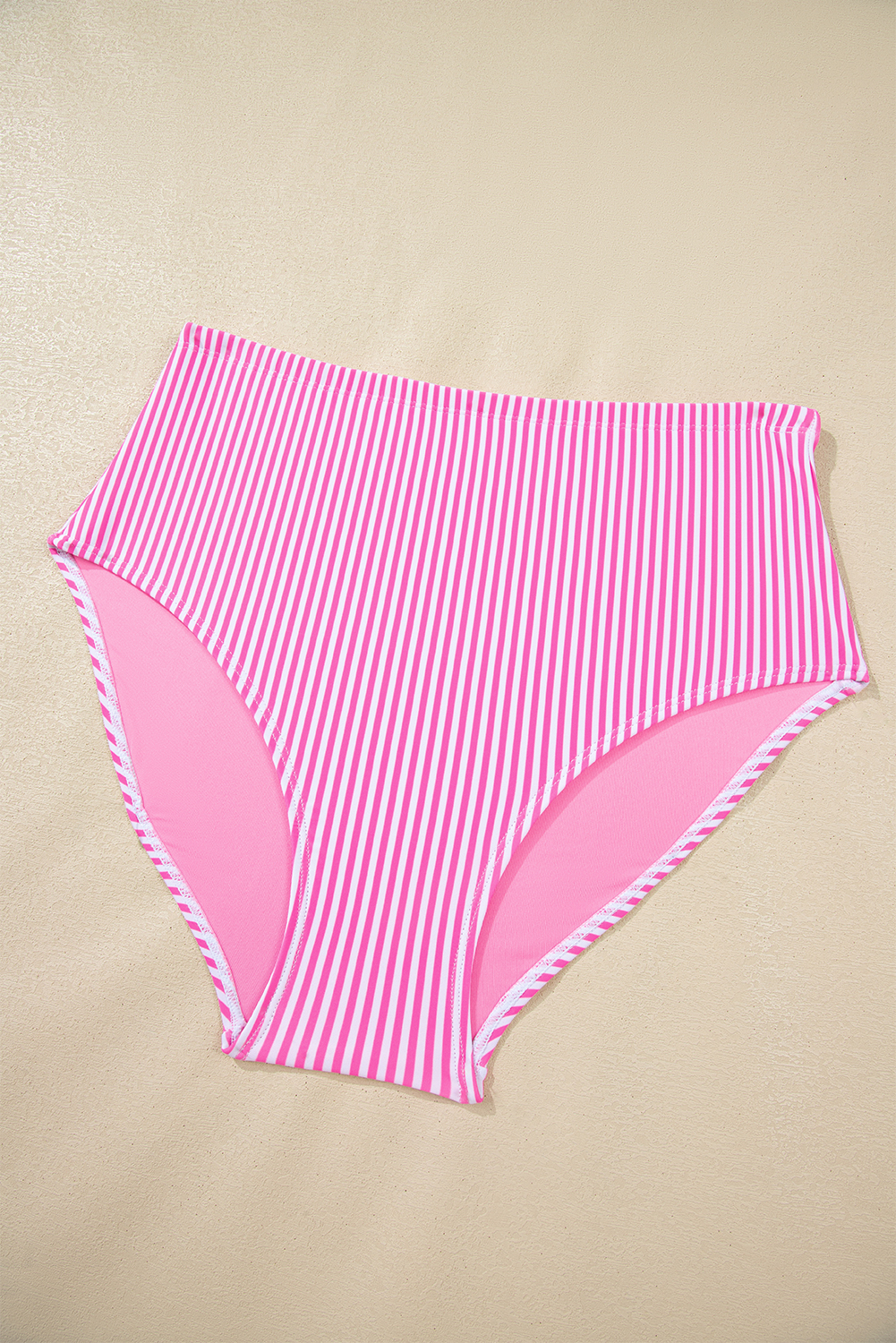 Rose Stripe Print Knot Straps 2pcs High Waist Bikini Swimsuit view 22
