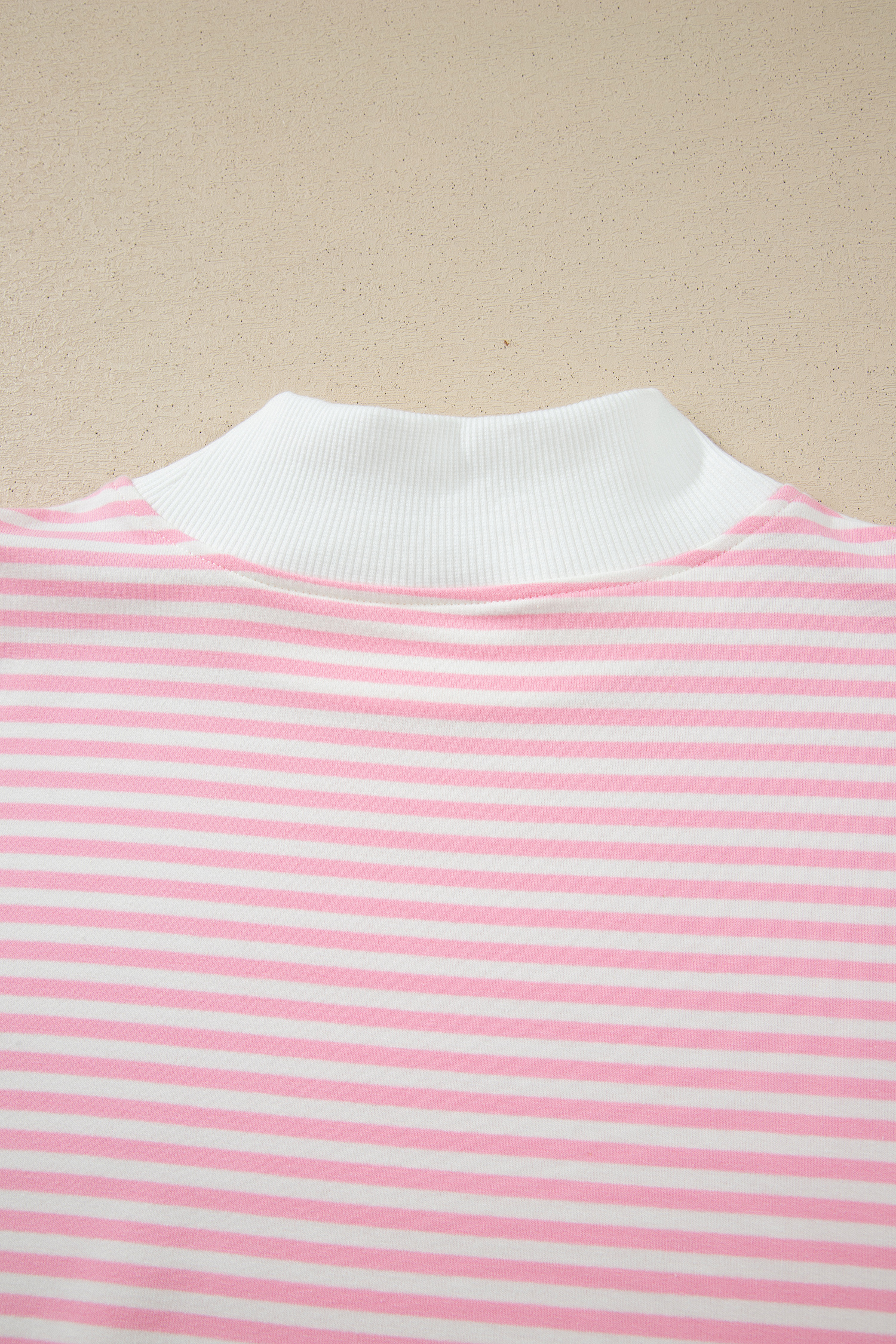 Pink Stripe Oversize Mock Neck Sweatshirt and Shorts Set