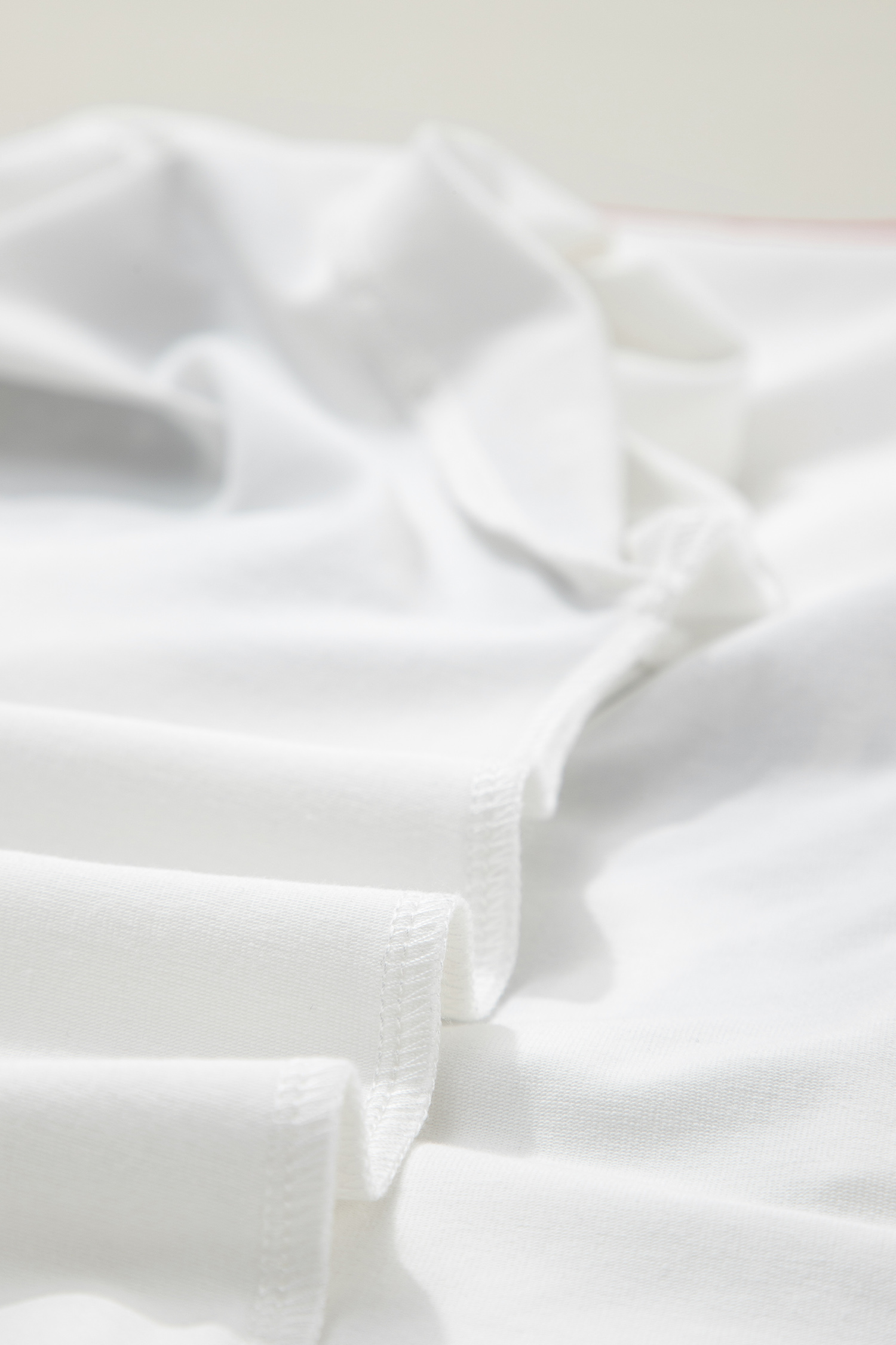 White USA Letter Printed Varsity Striped Sleeve Round Neck Tee