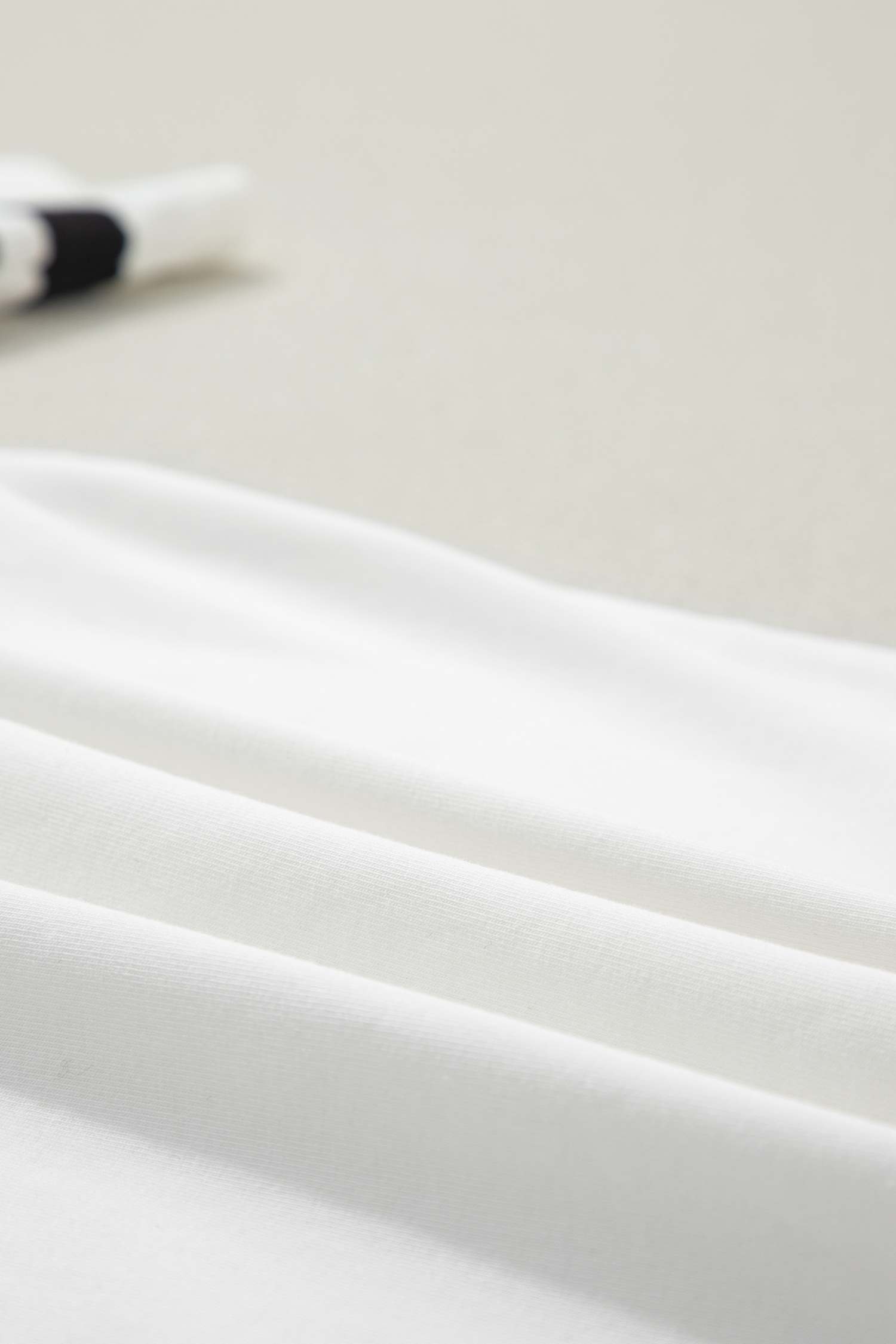 White USA Letter Printed Varsity Striped Sleeve Round Neck Tee