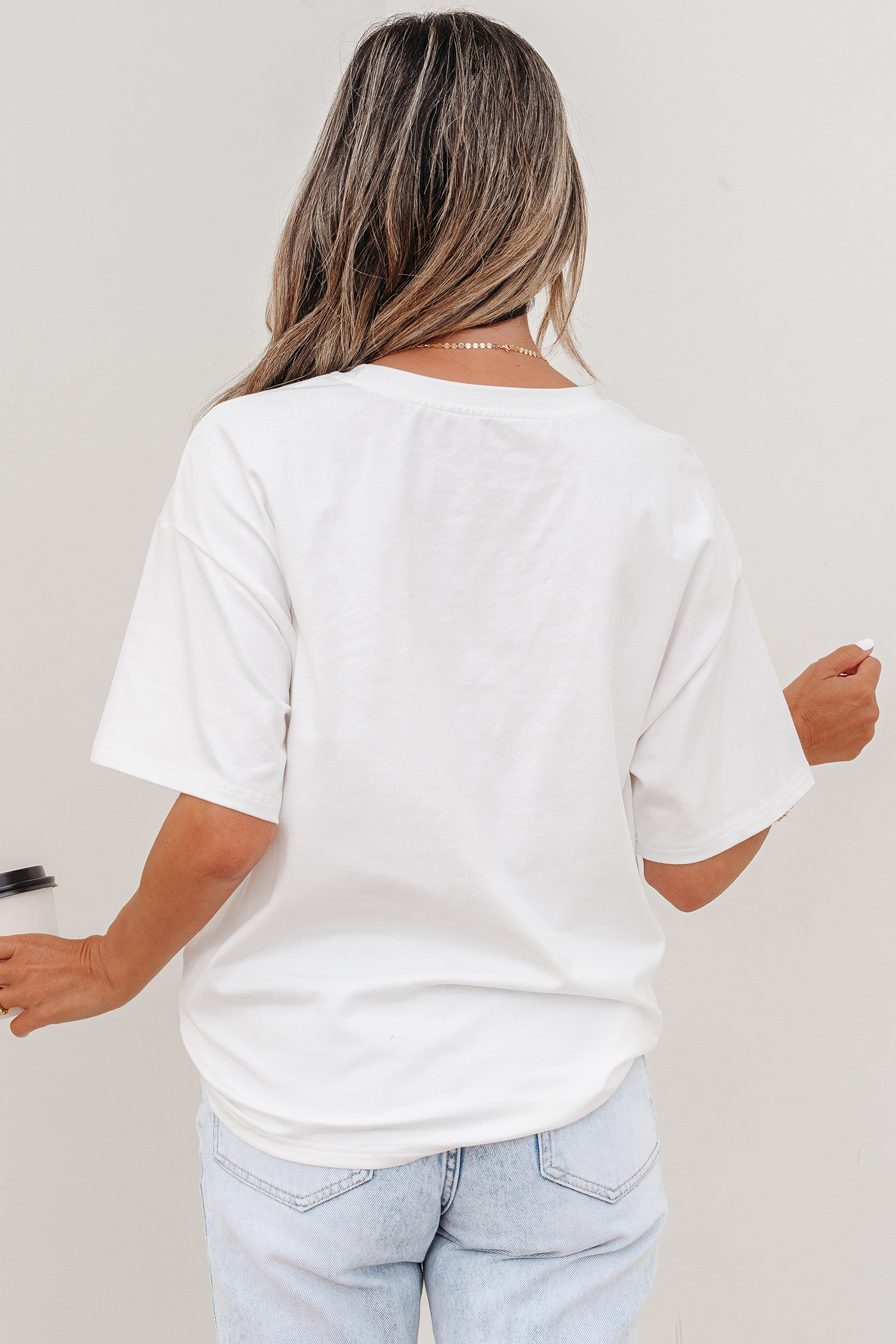White Color Block Chest Pocket Patched Casual Short Sleeve Top view 6